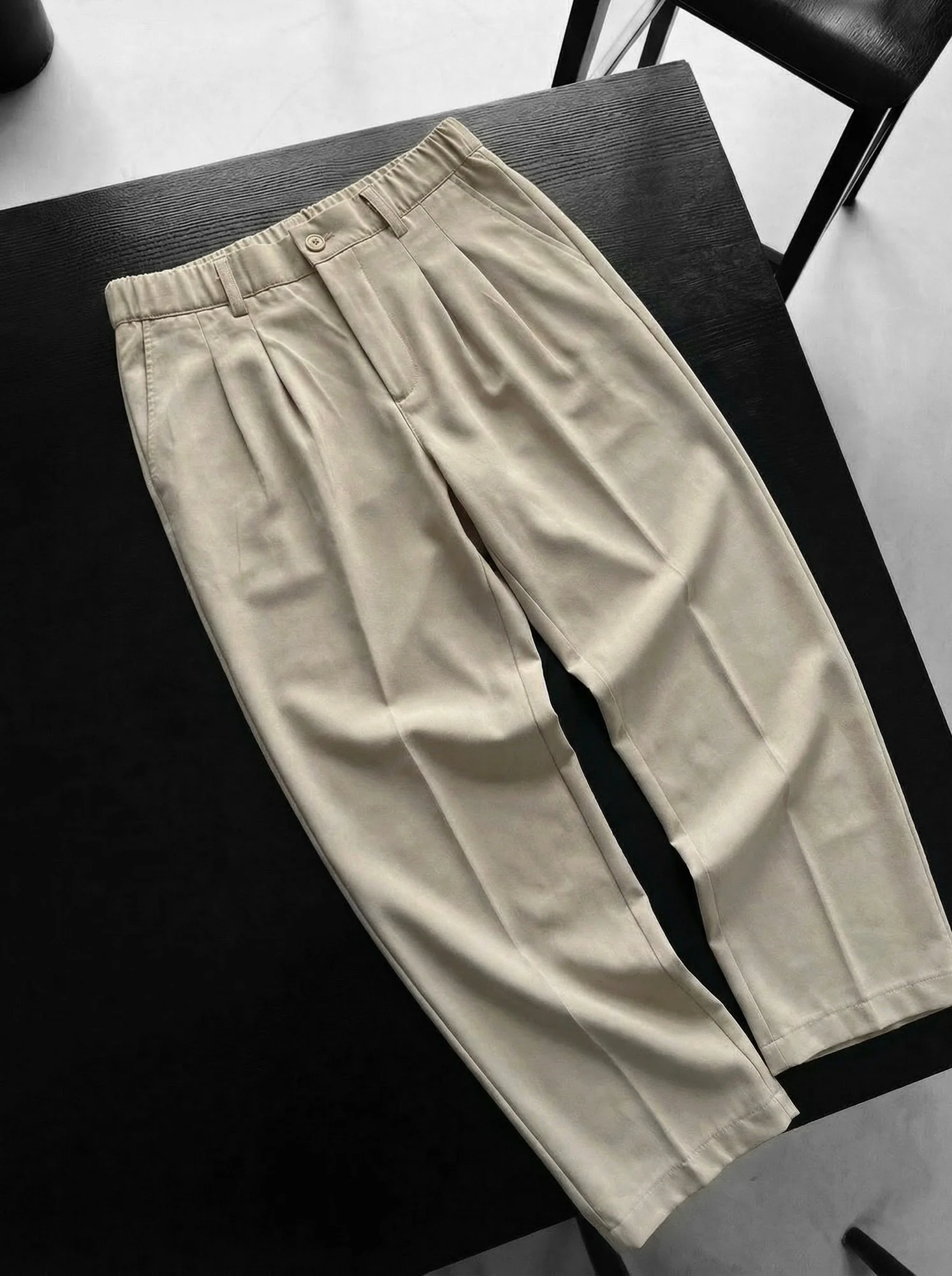 Baggy Chino Trousers - Beige - Image 2