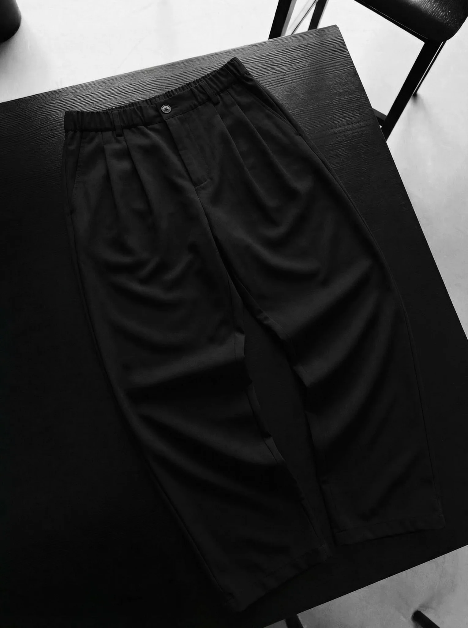 Baggy Chino Trousers - Black - Image 4