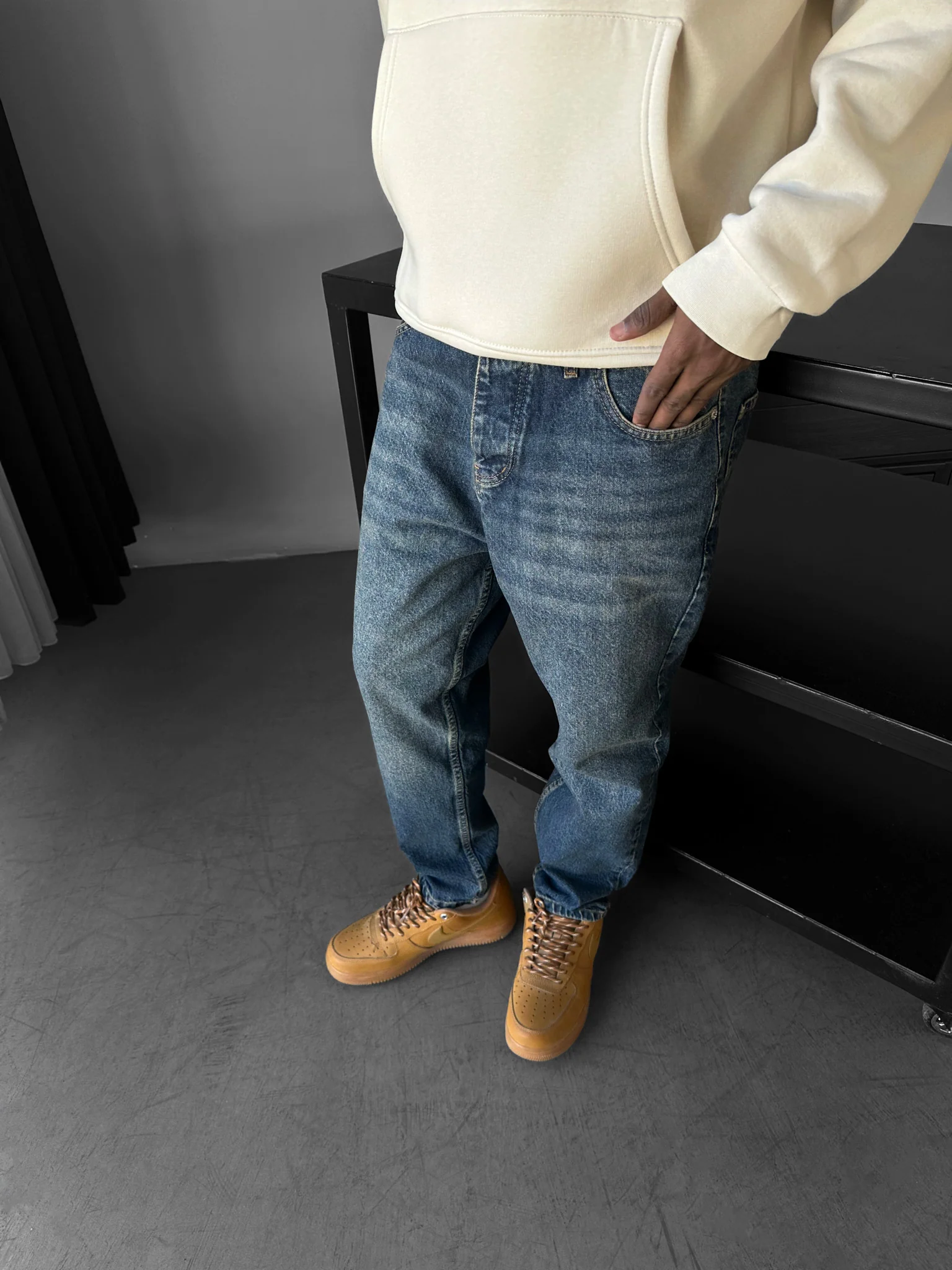 Baggy Fit Jeans - Dark Blue - Image 2