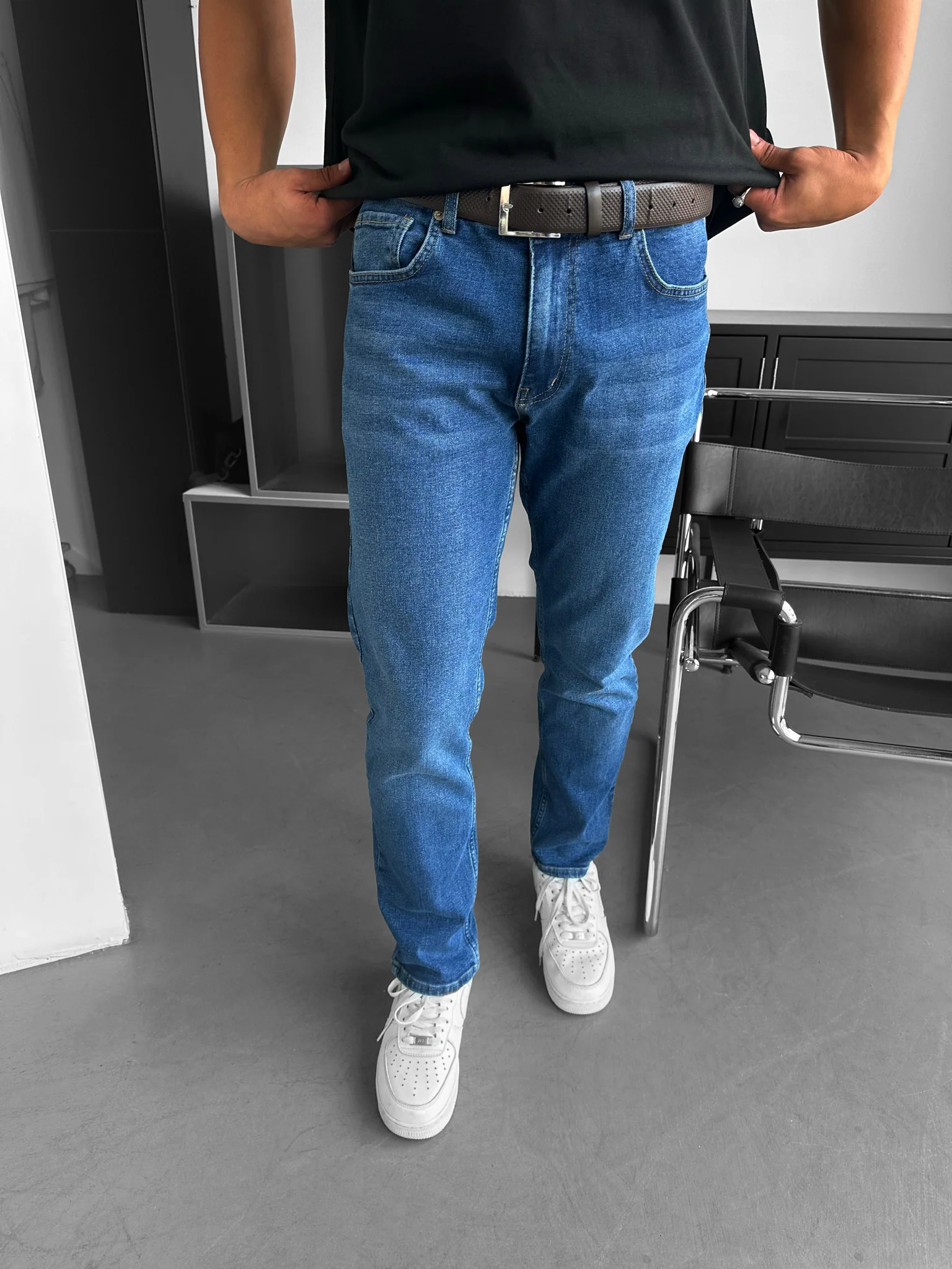 Baggy Fit Jeans - Dark Blue - Image 4