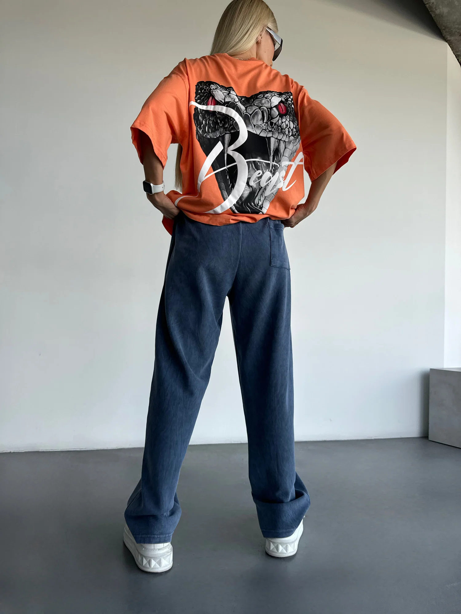 Baggy Straight Fit Washed Seam Jogger - Windward Blue - Image 3
