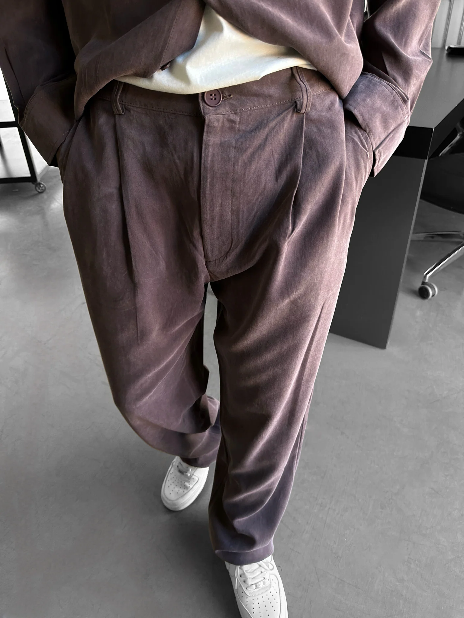 Baggy Tencel Trousers - Deauville Mauve
