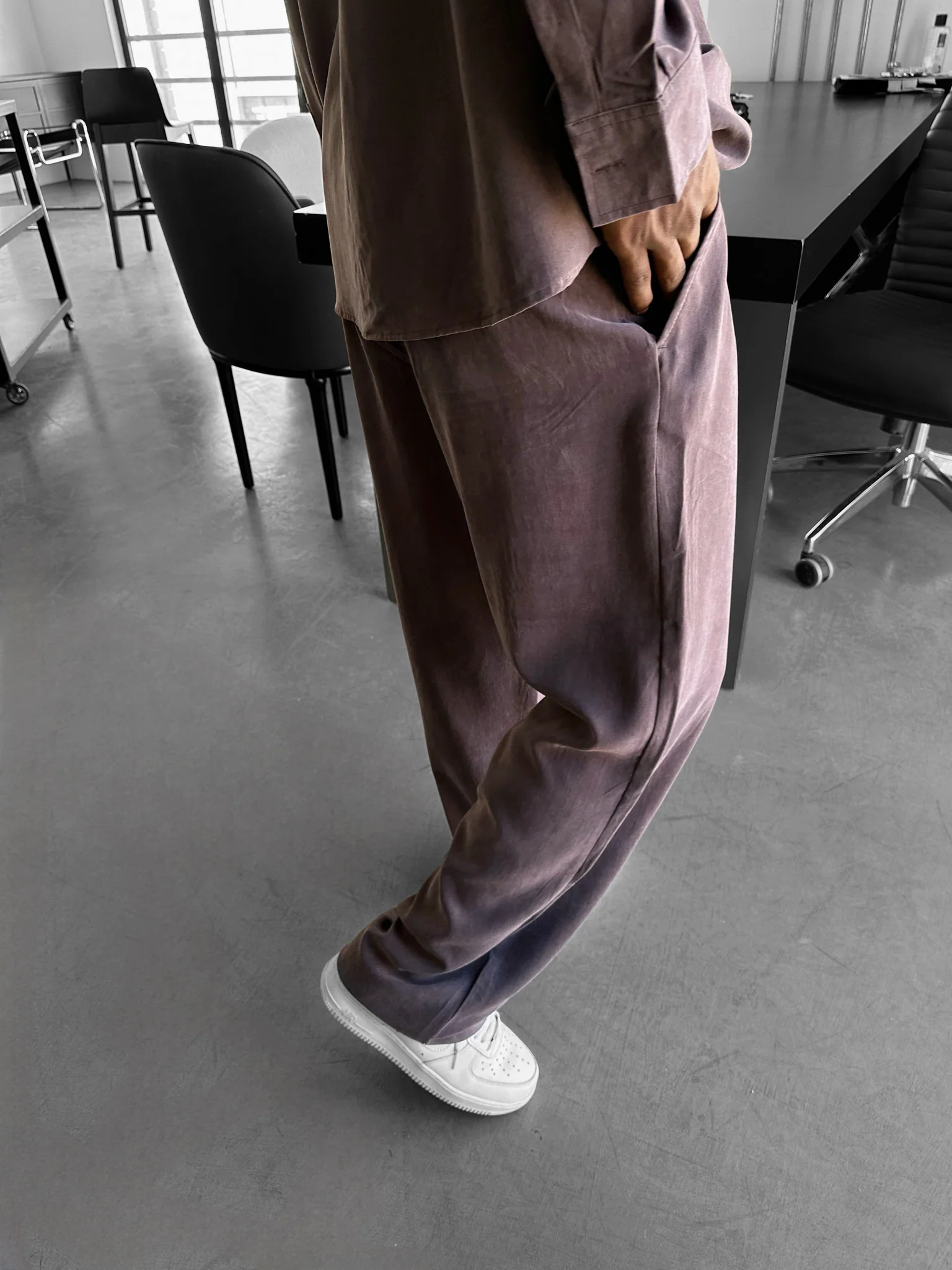 Baggy Tencel Trousers - Deauville Mauve - Image 3