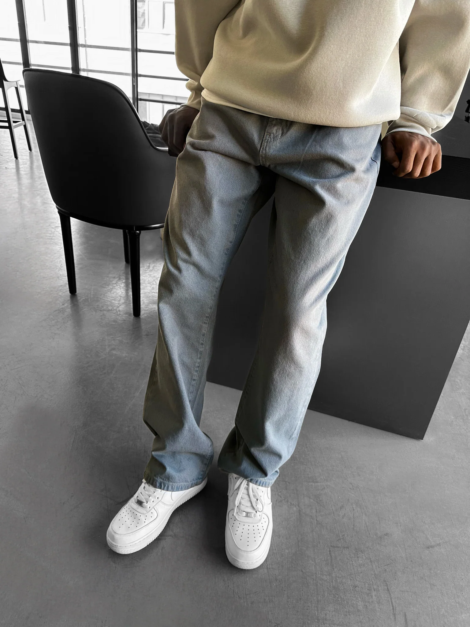 Basic Baggy Jeans - Dusty Blue - Image 2