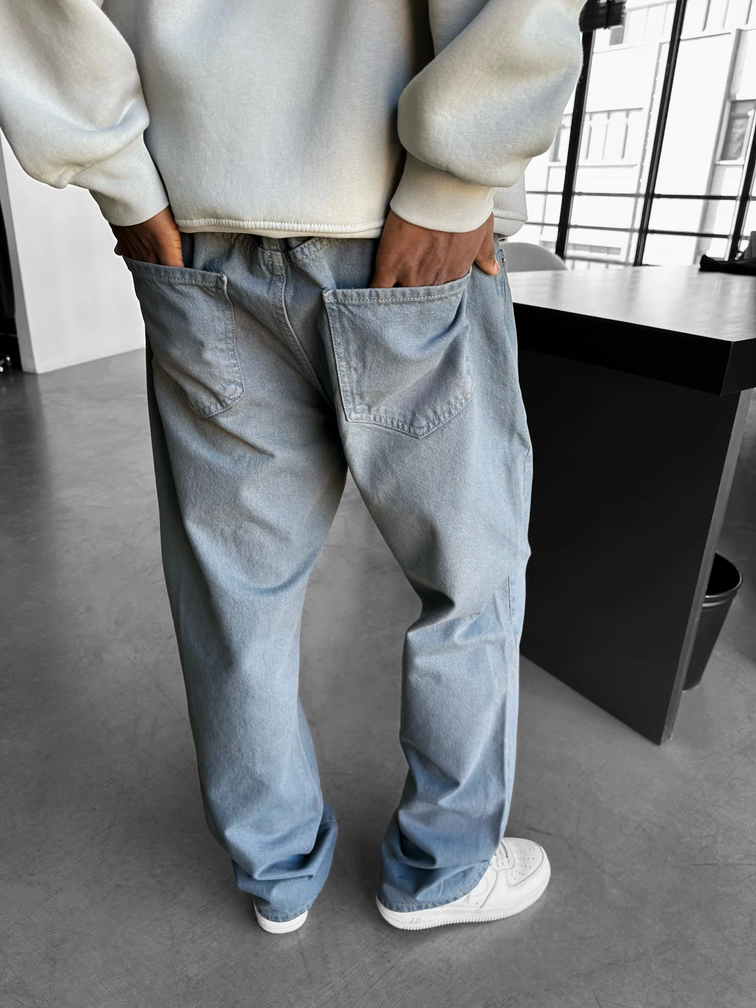 Basic Baggy Jeans - Dusty Blue - Image 4