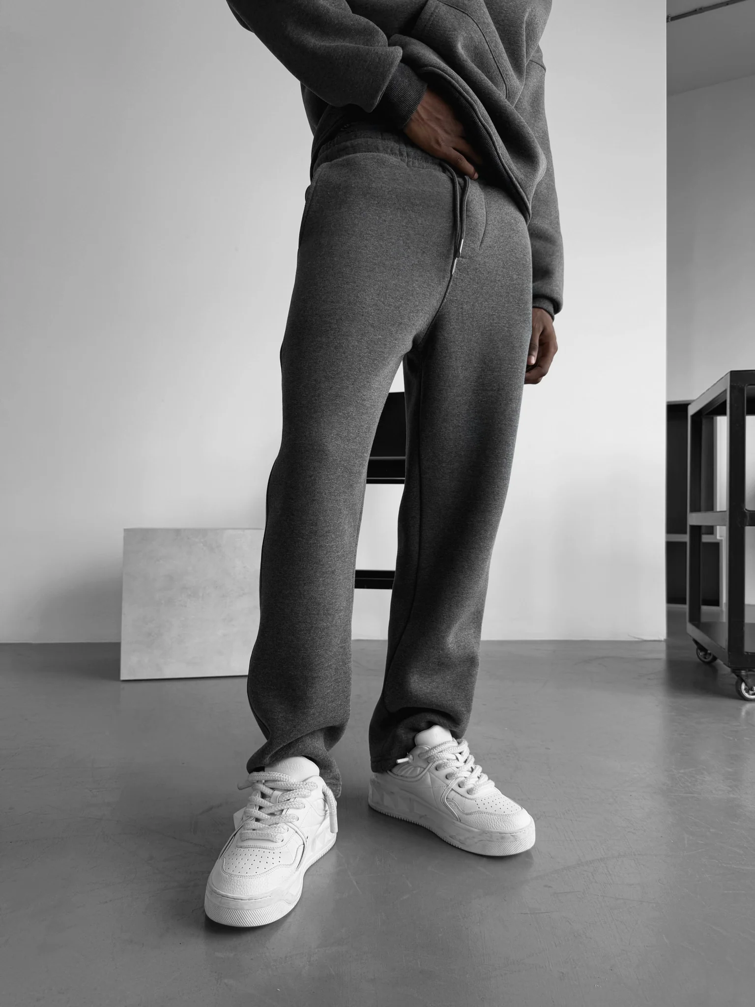 Basic Trousers - Anthracite Melange - Image 2