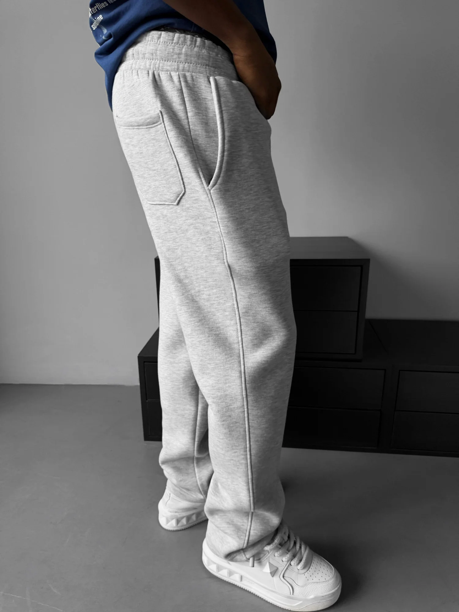 Basic Trousers - Grey Melange - Image 2