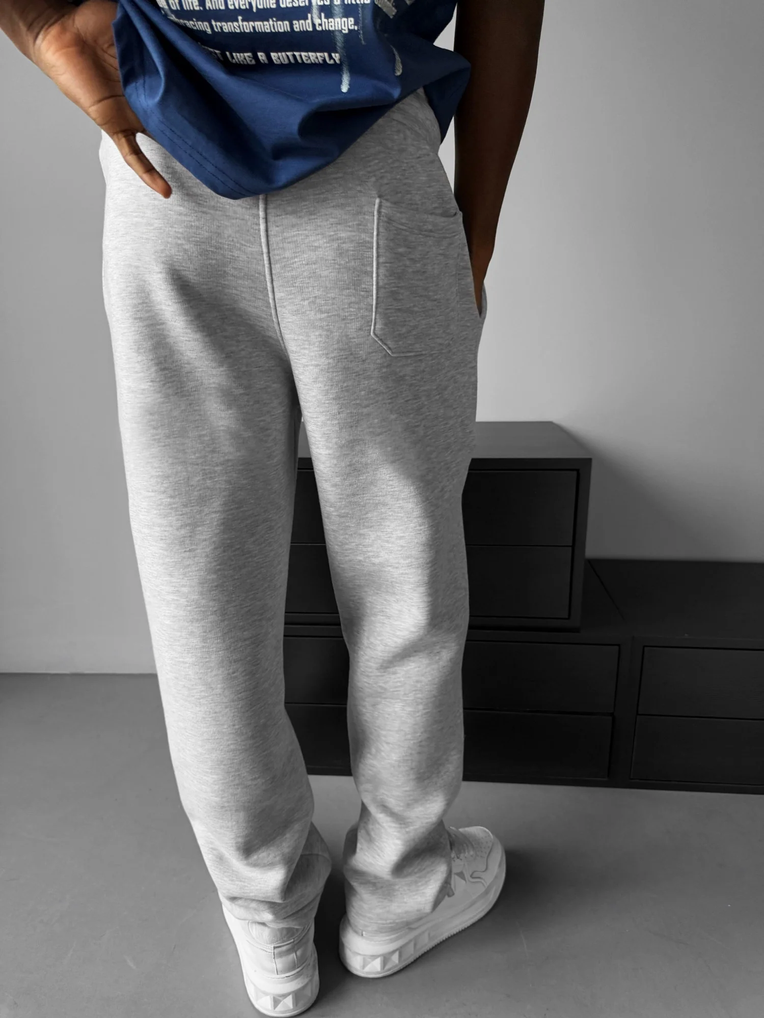 Basic Trousers - Grey Melange - Image 3