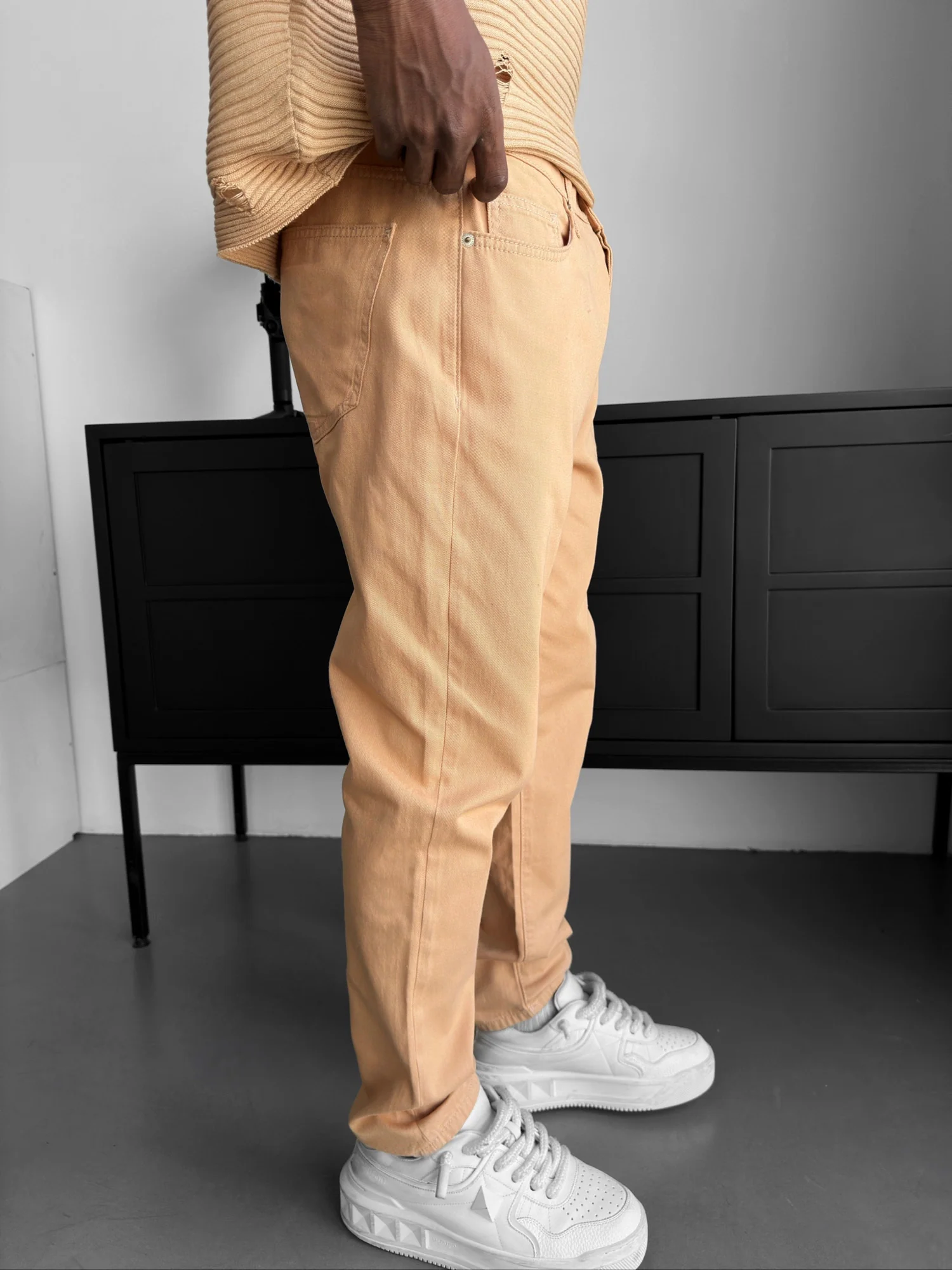 Boyfriend Jeans - Camel - Image 4
