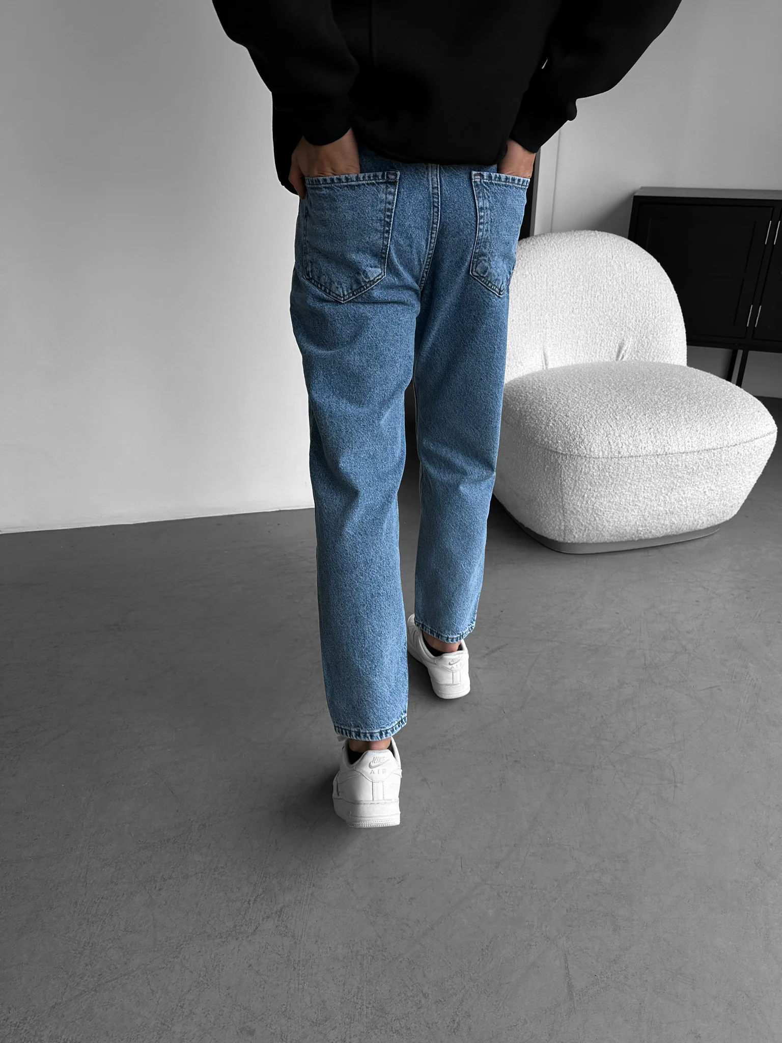 Boyfriend Washed Torn Jeans - Light Blue - Image 3