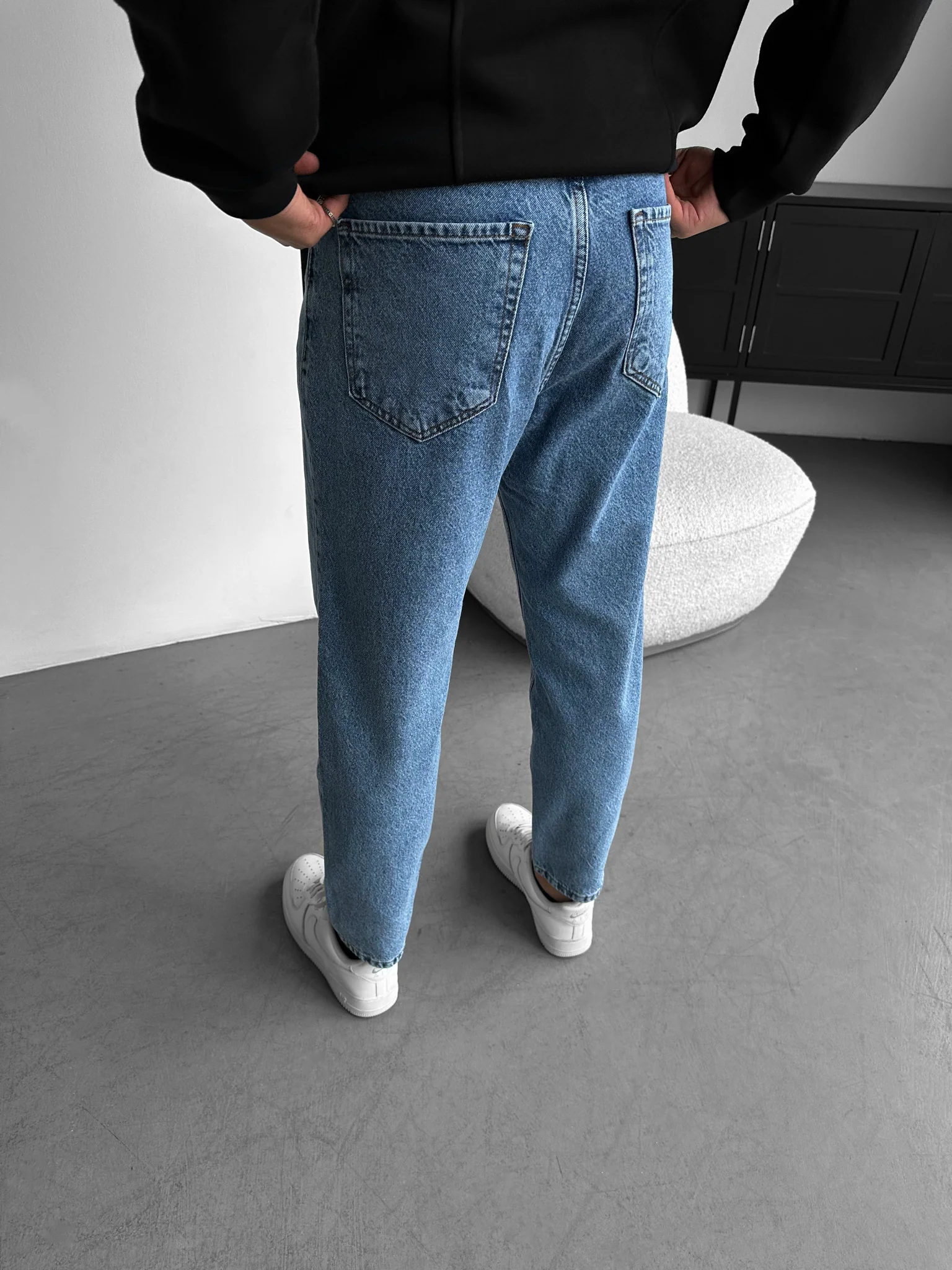 Boyfriend Washed Torn Jeans - Light Blue - Image 4