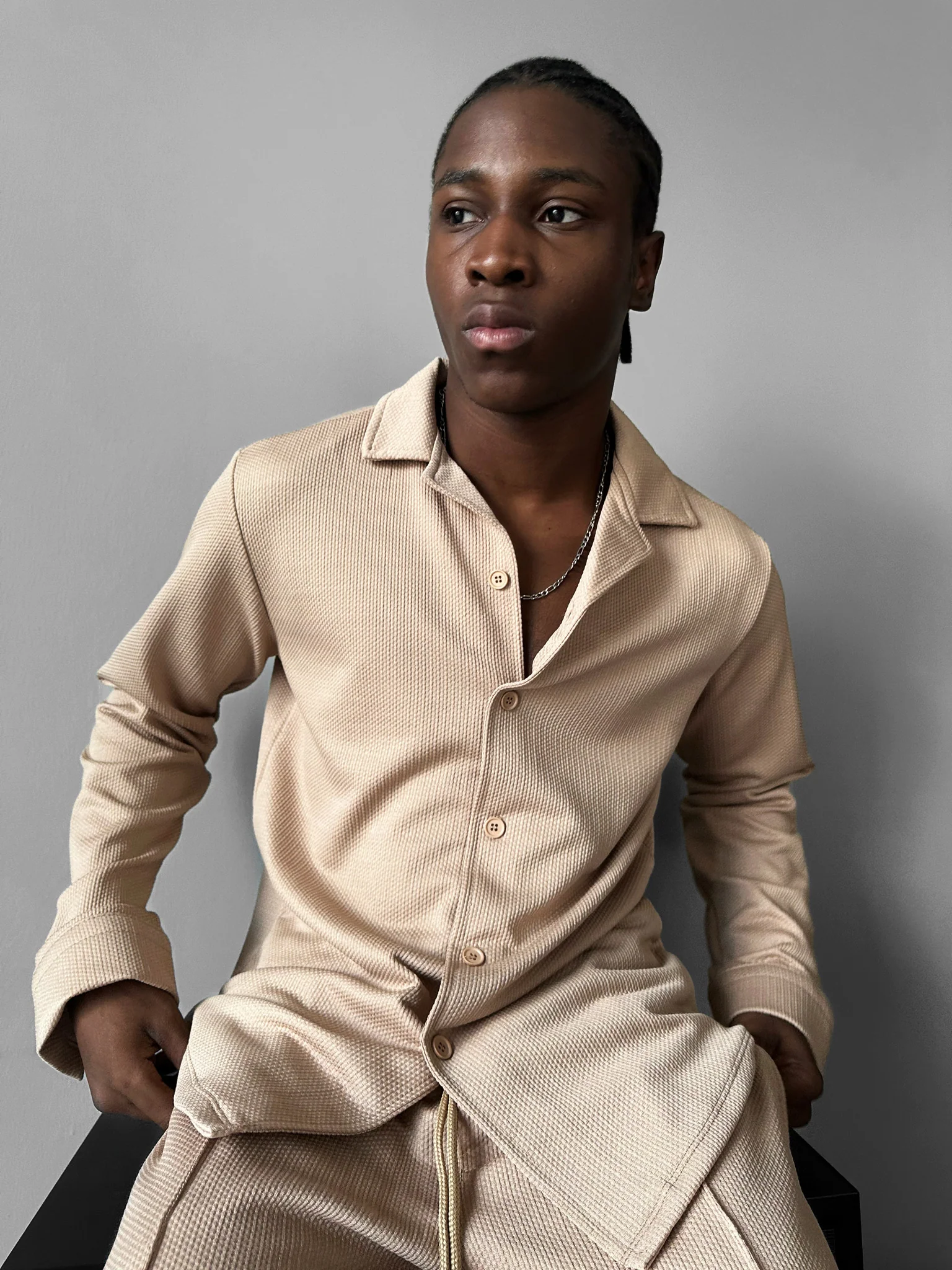 Comfort Suit Shirt - Beige - Image 2