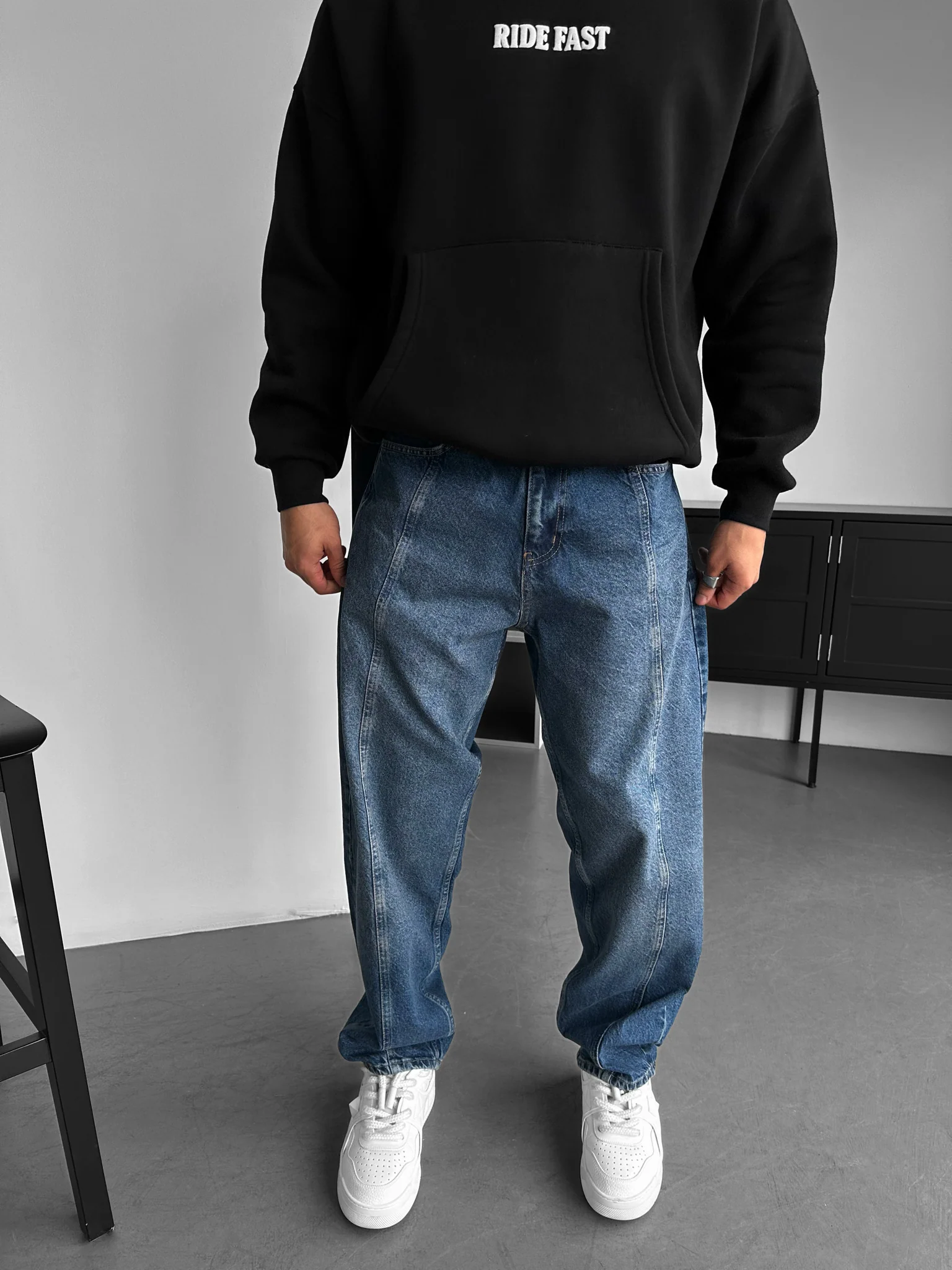 Front Line Baggy Jeans - Blue - Image 2