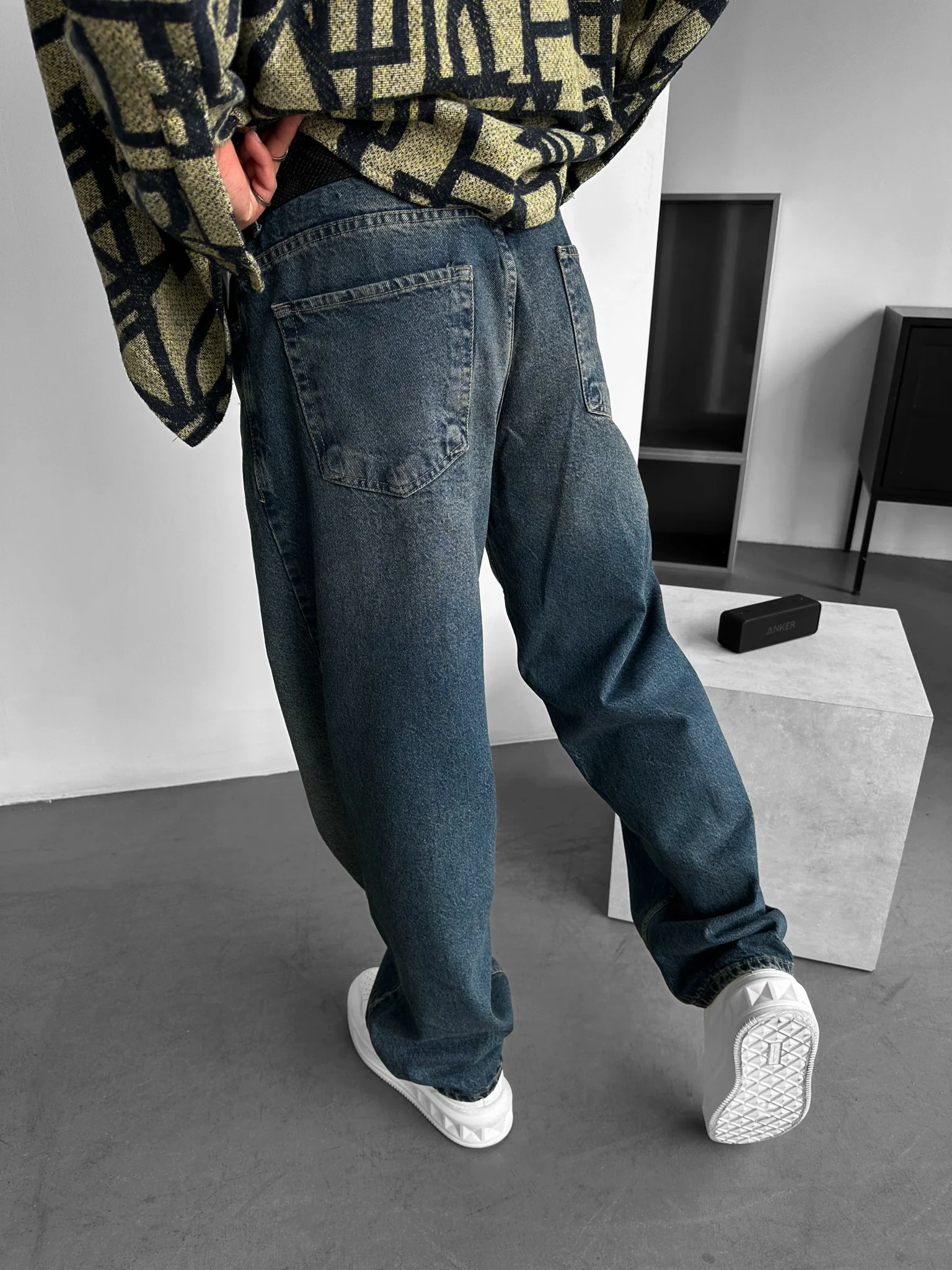 Front Line Baggy Jeans - Dark Blue - Image 3