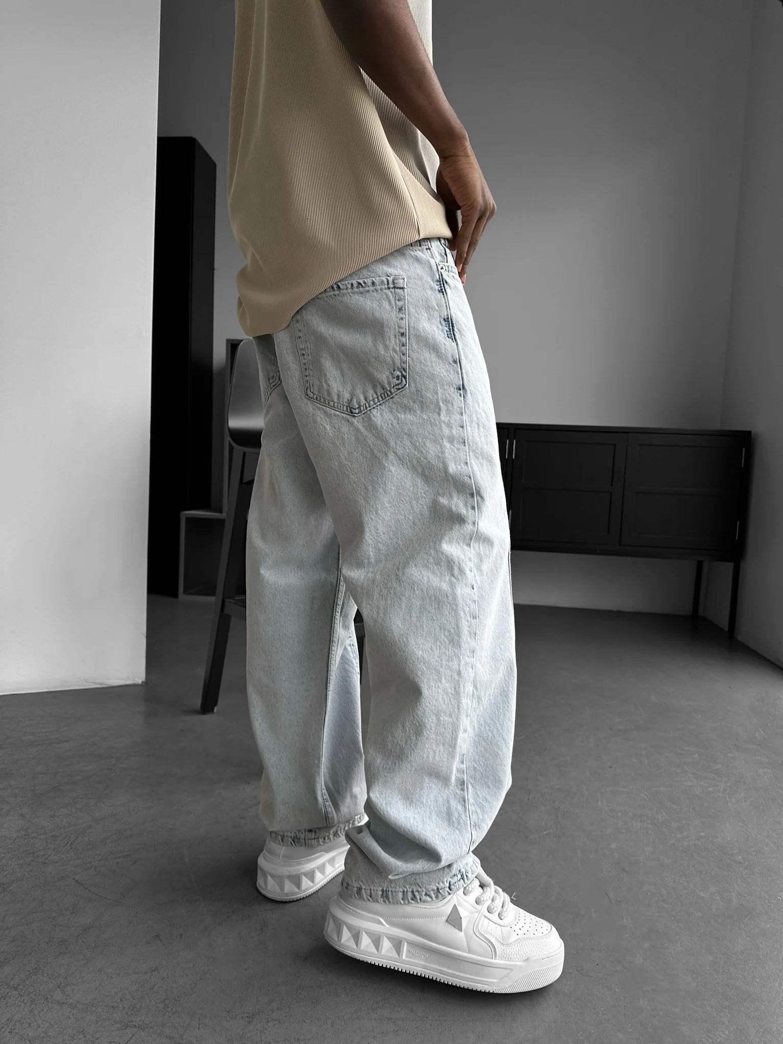 Front Line Baggy Jeans - Ice Blue - Image 3