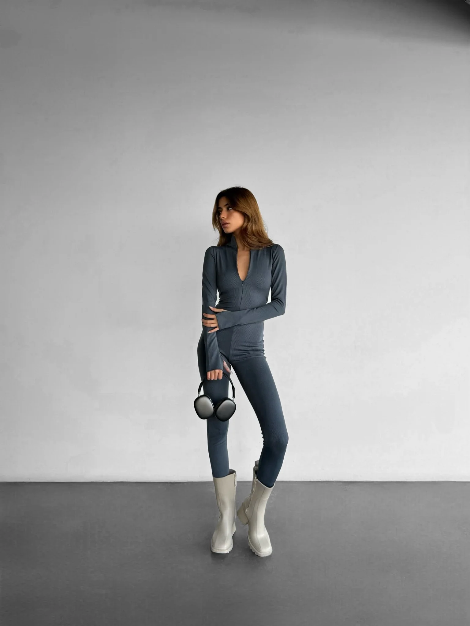 Full Body Zipper Suit - Anthracite - Image 5