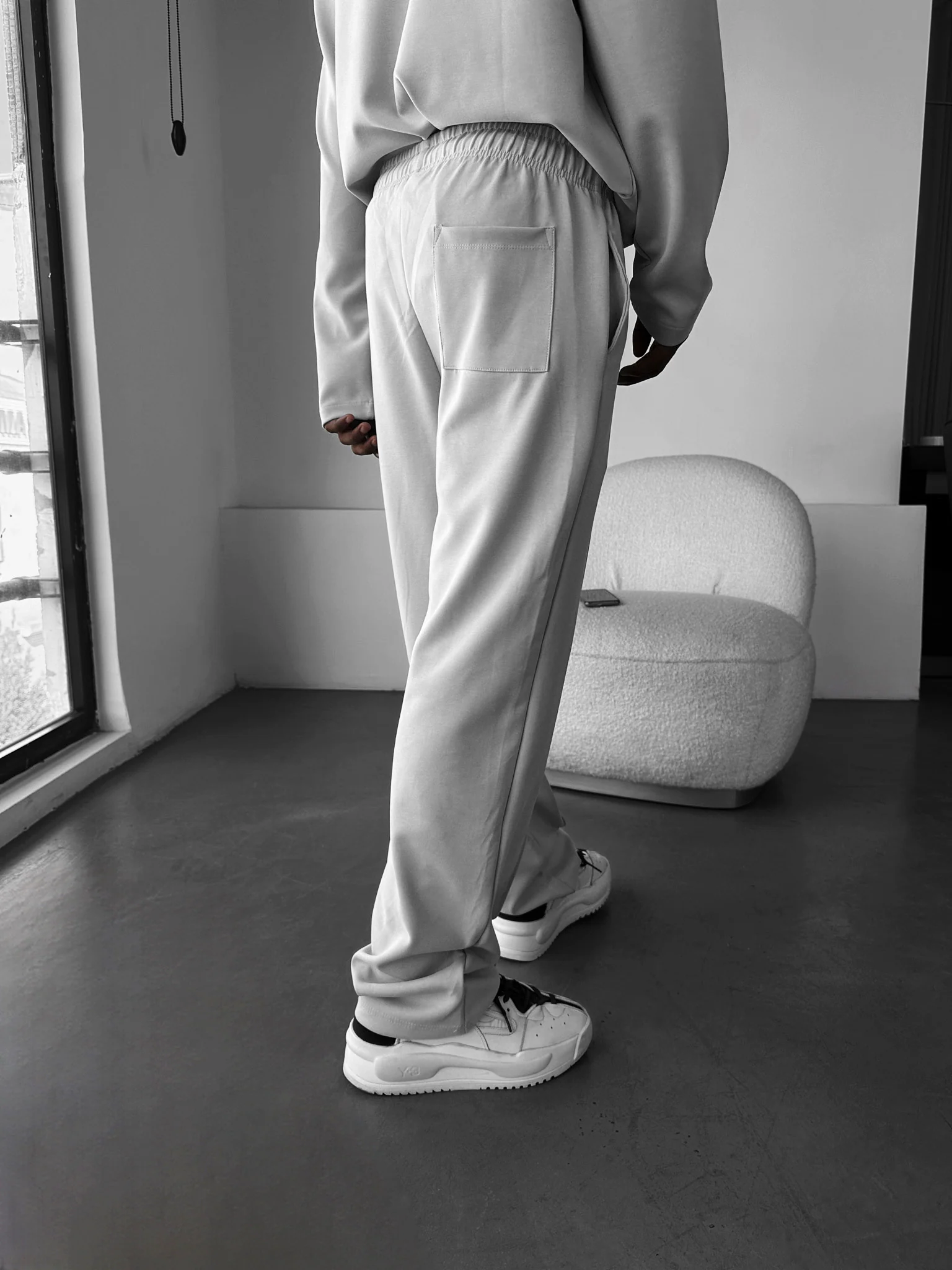 Modal Pleated Trousers - Grey - Image 4