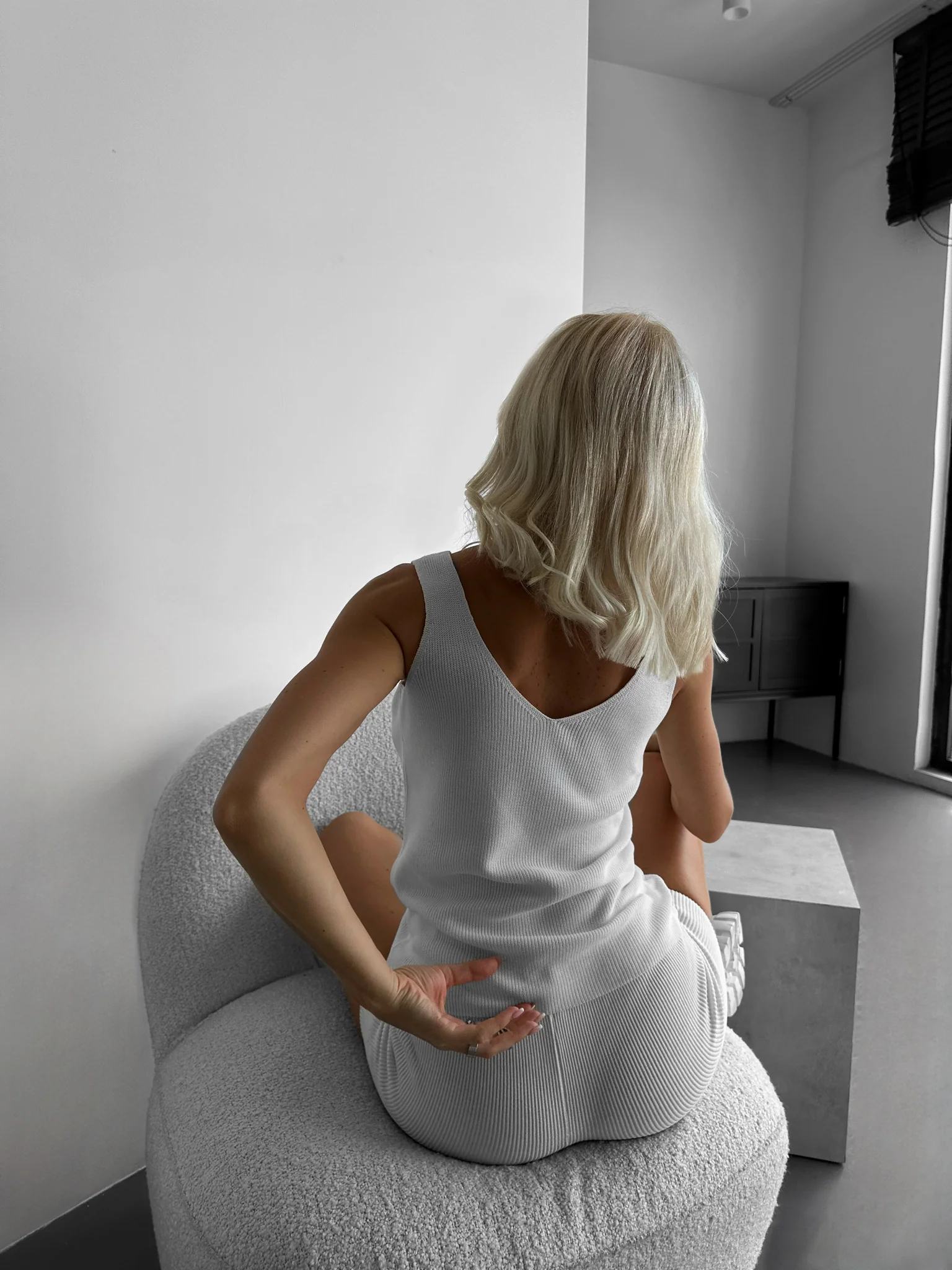 Knit Crop Top - Ecru - Image 3
