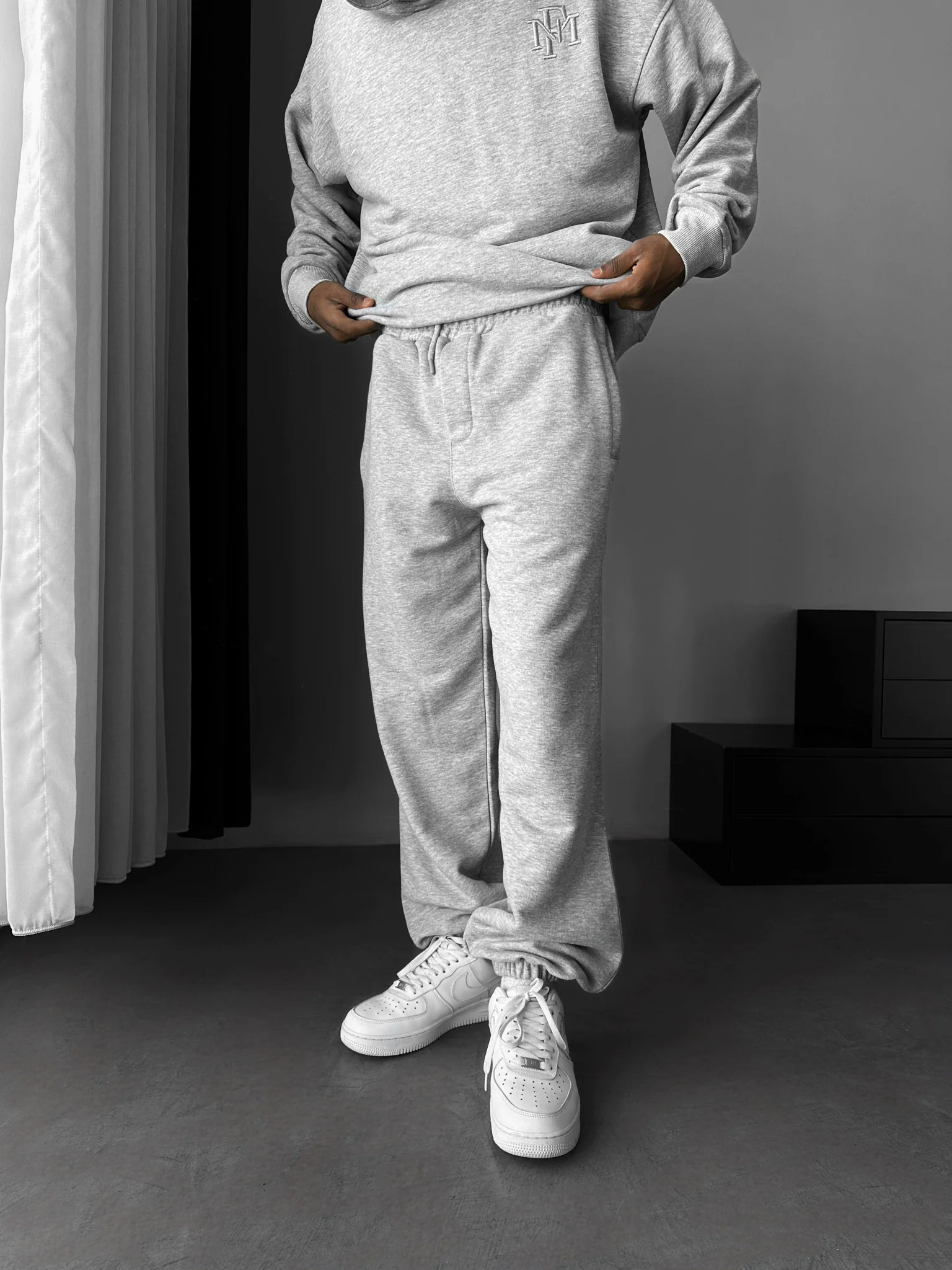 Loose Fit Basic Jogger - Grey Melange - Image 2