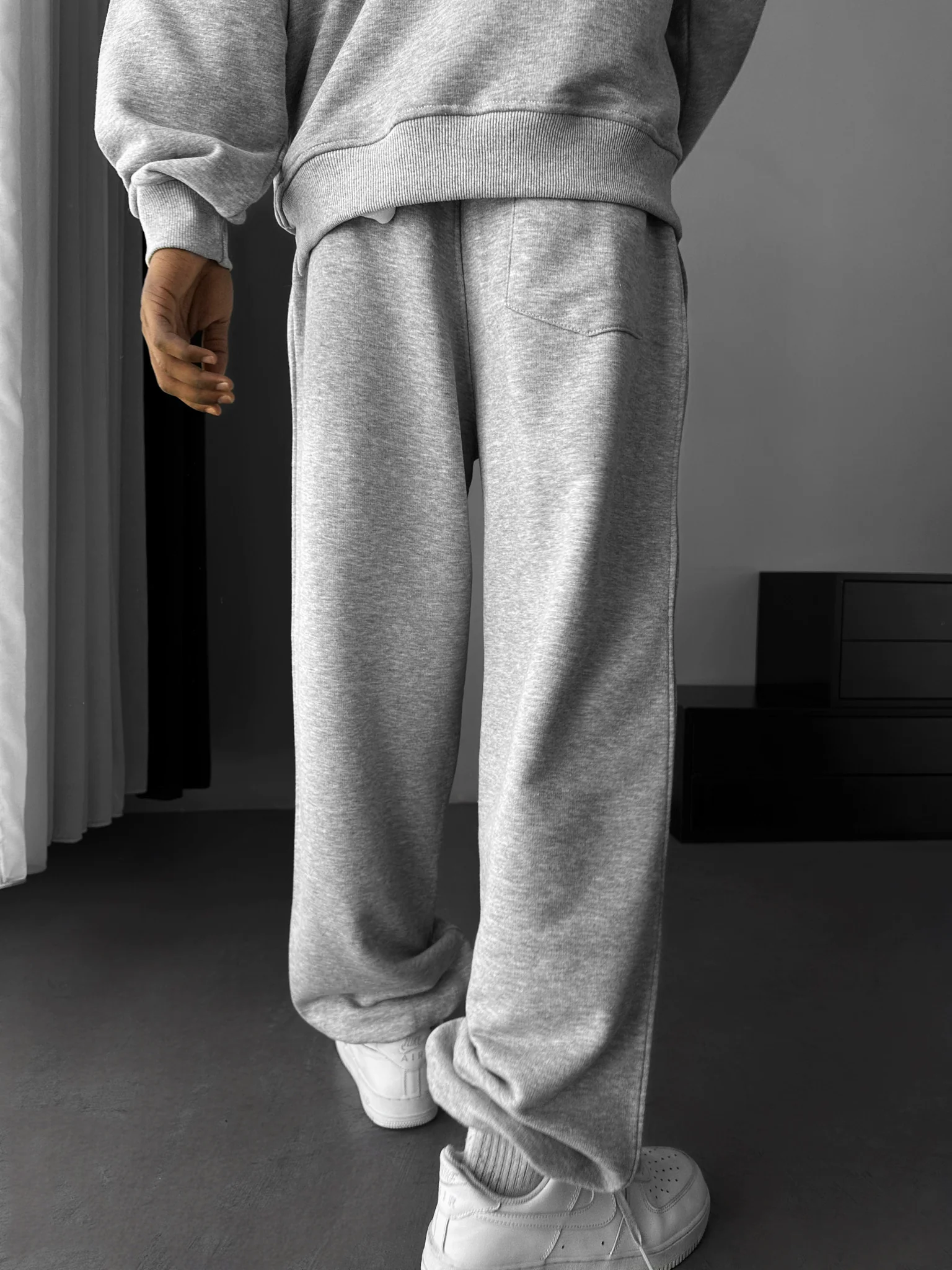 Loose Fit Basic Jogger - Grey Melange - Image 3