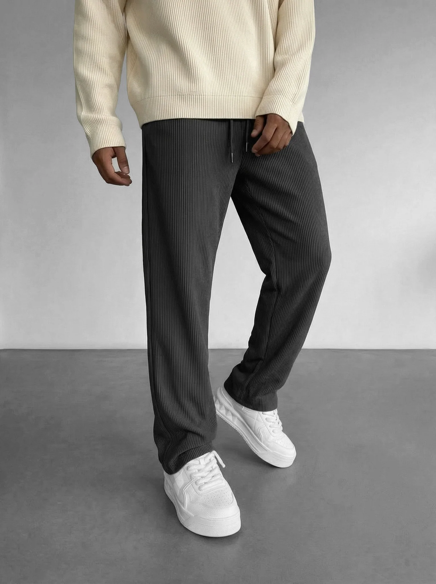 Loose Fit Cord Pant - Anthracite - Image 4