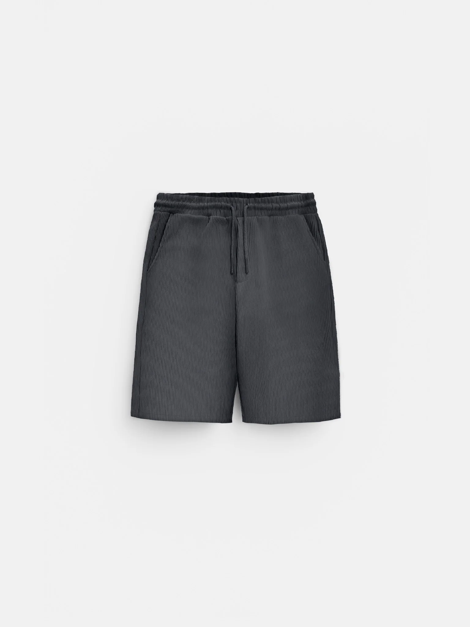 Loose Fit Cord Shorts - Anthracite - Image 5