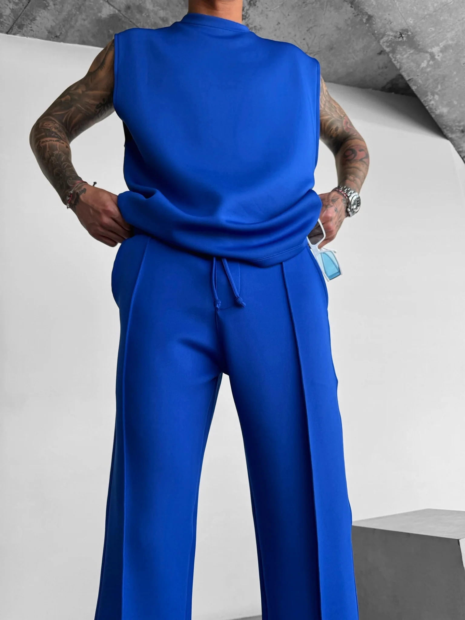 Loose Fit Diver Fabric Trousers - Saks - Image 4