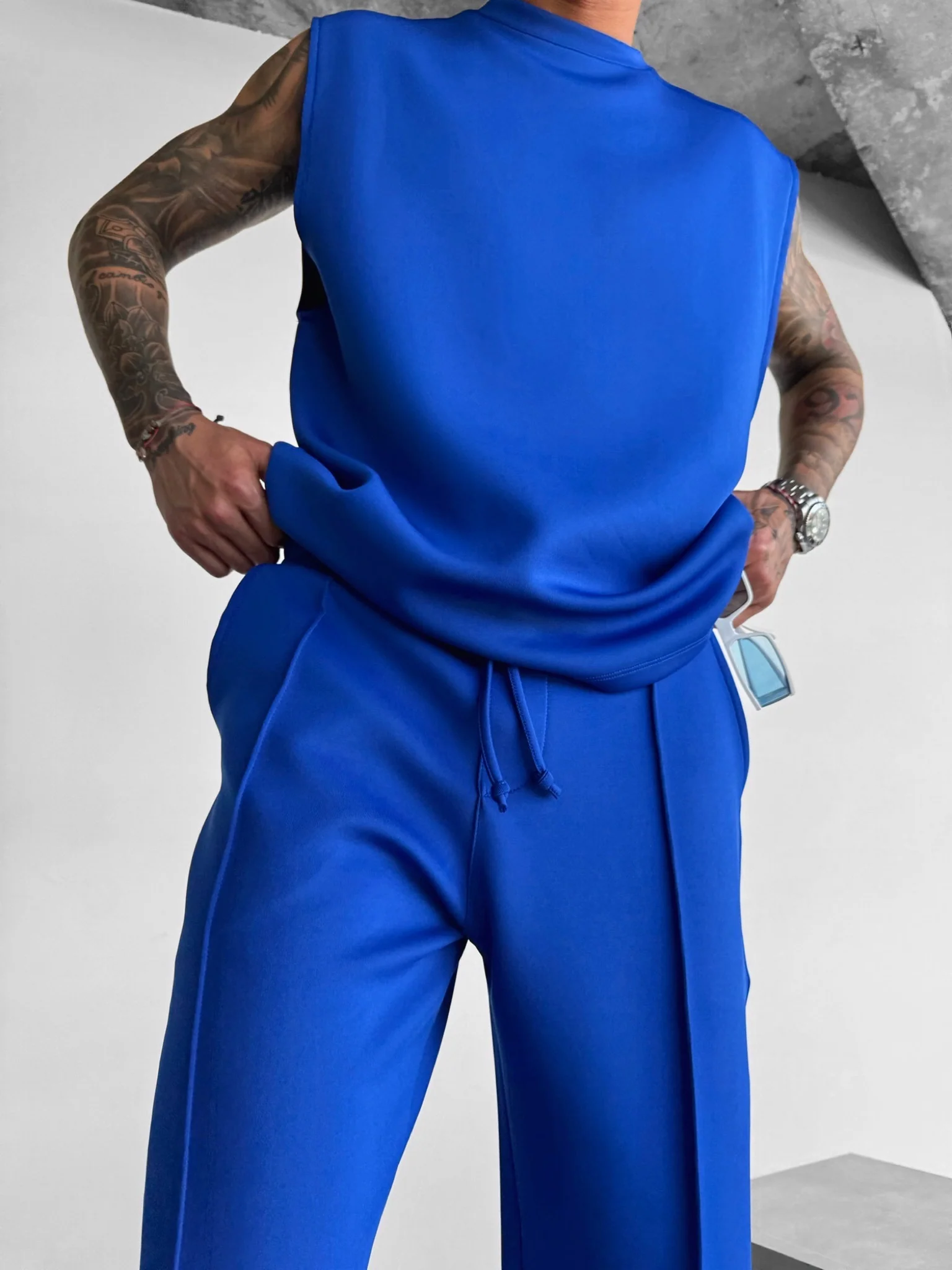 Loose Fit Diver Fabric Trousers - Saks - Image 5