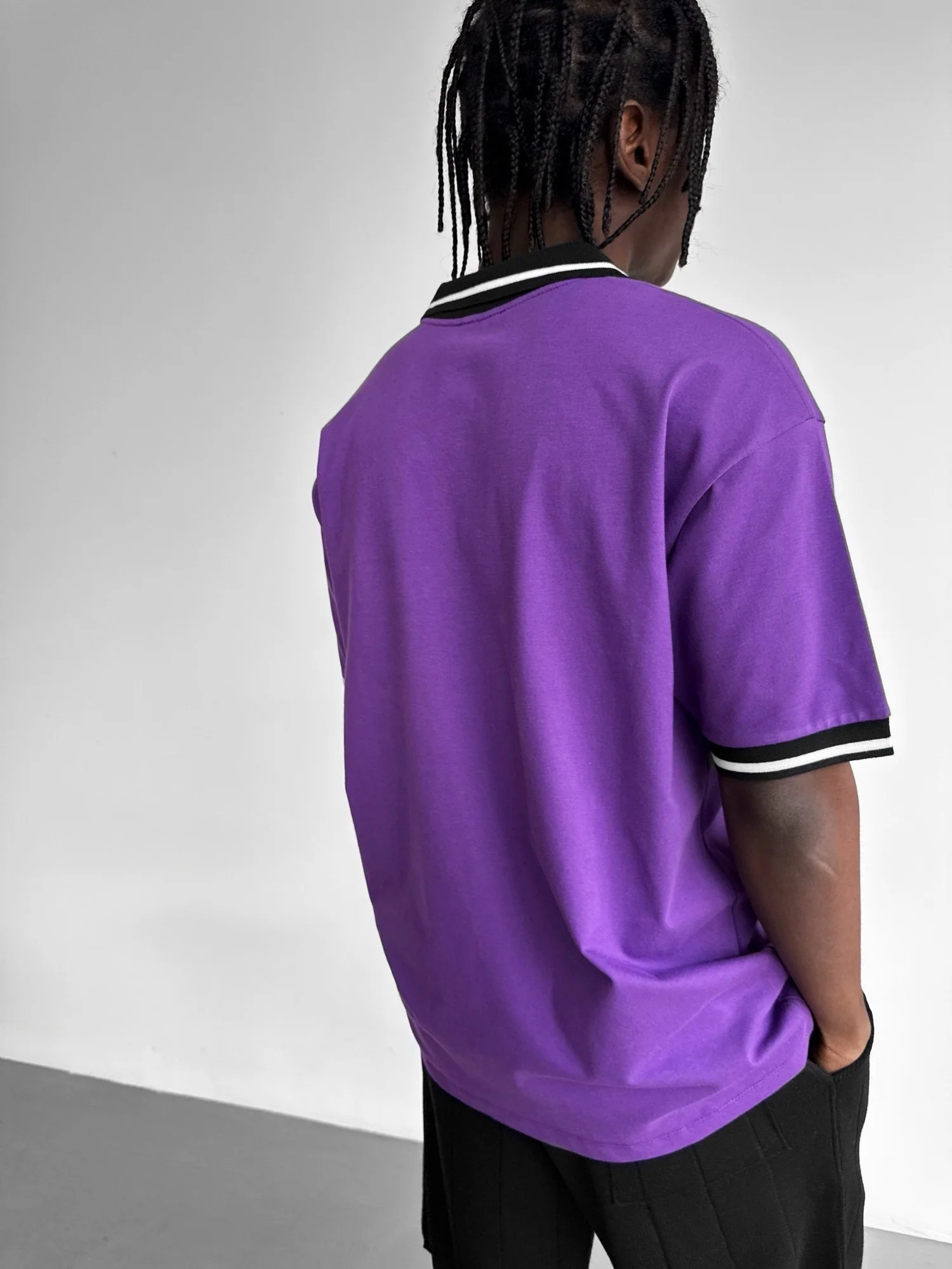 Loose Fit 'Endless Bliss' Polo T-Shirt - Lila - Image 2