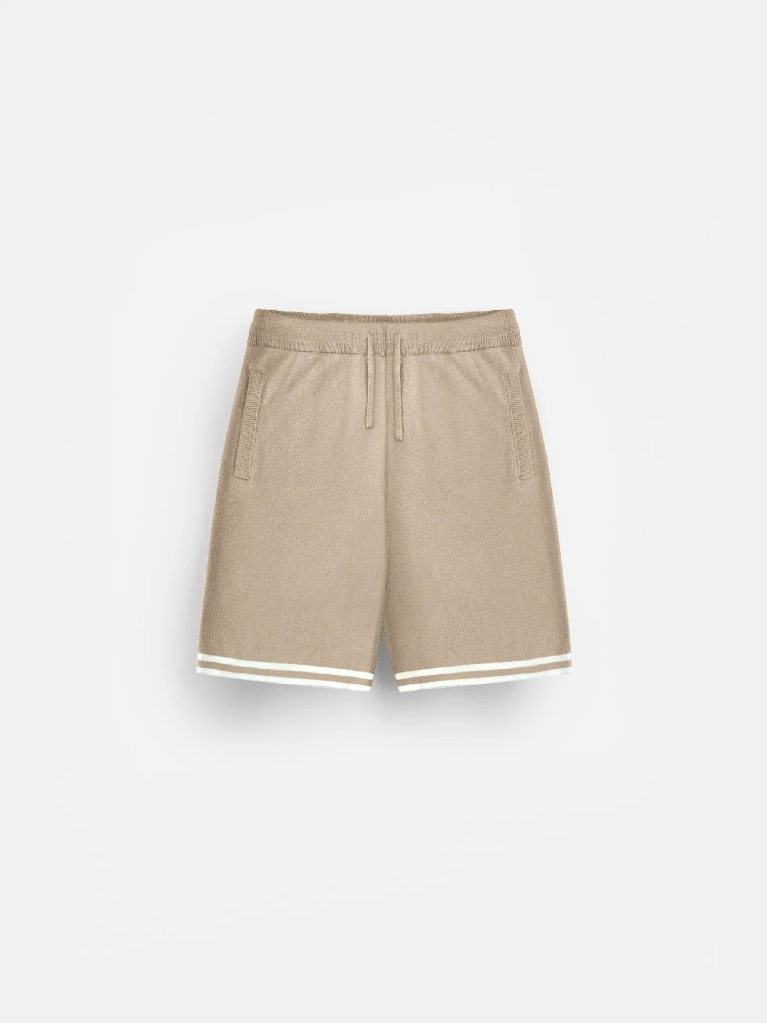 Loose Fit Knit Shorts  - Beige - Image 5