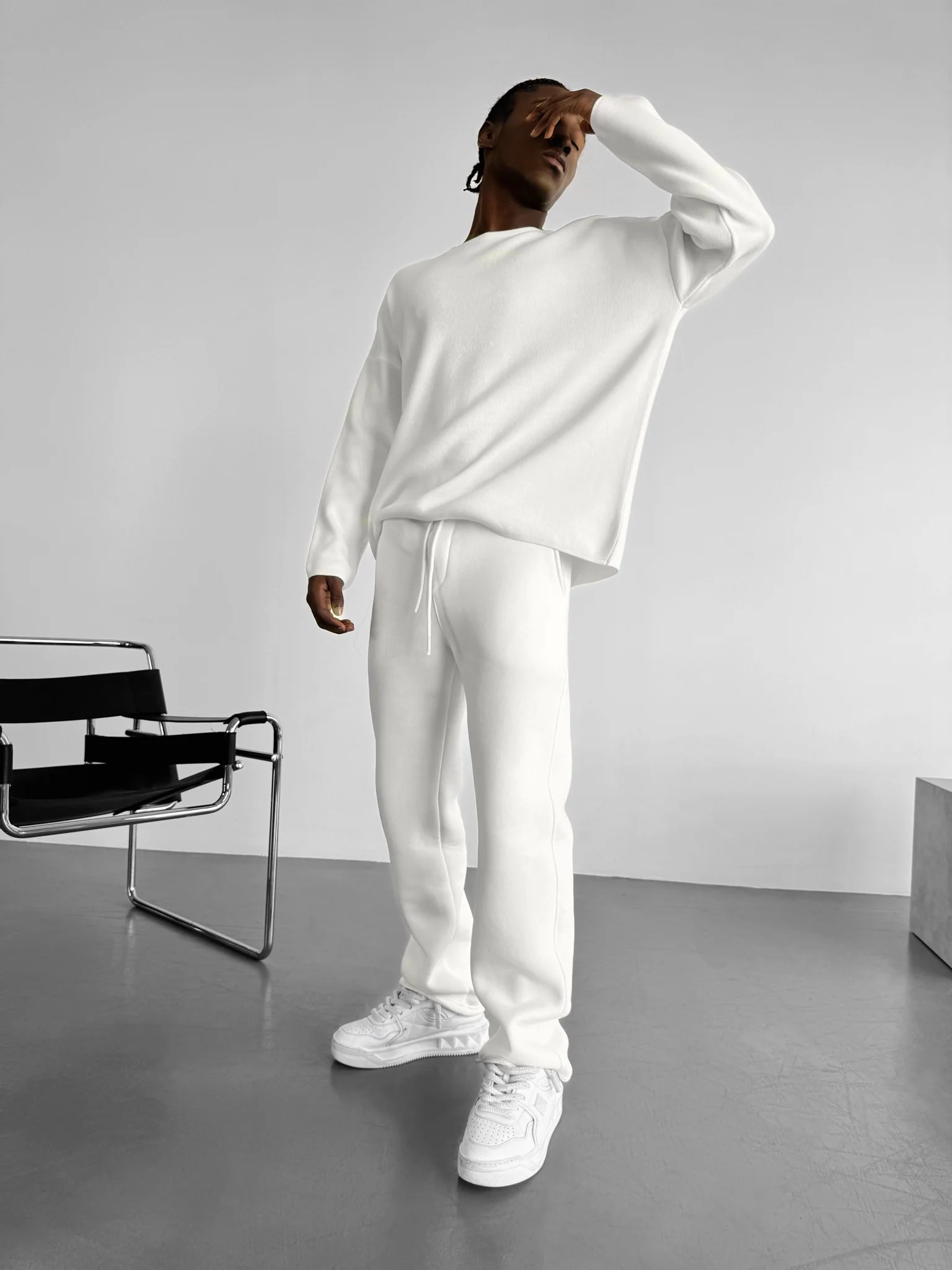 Loose Fit Knit Sweater - Ecru - Image 2