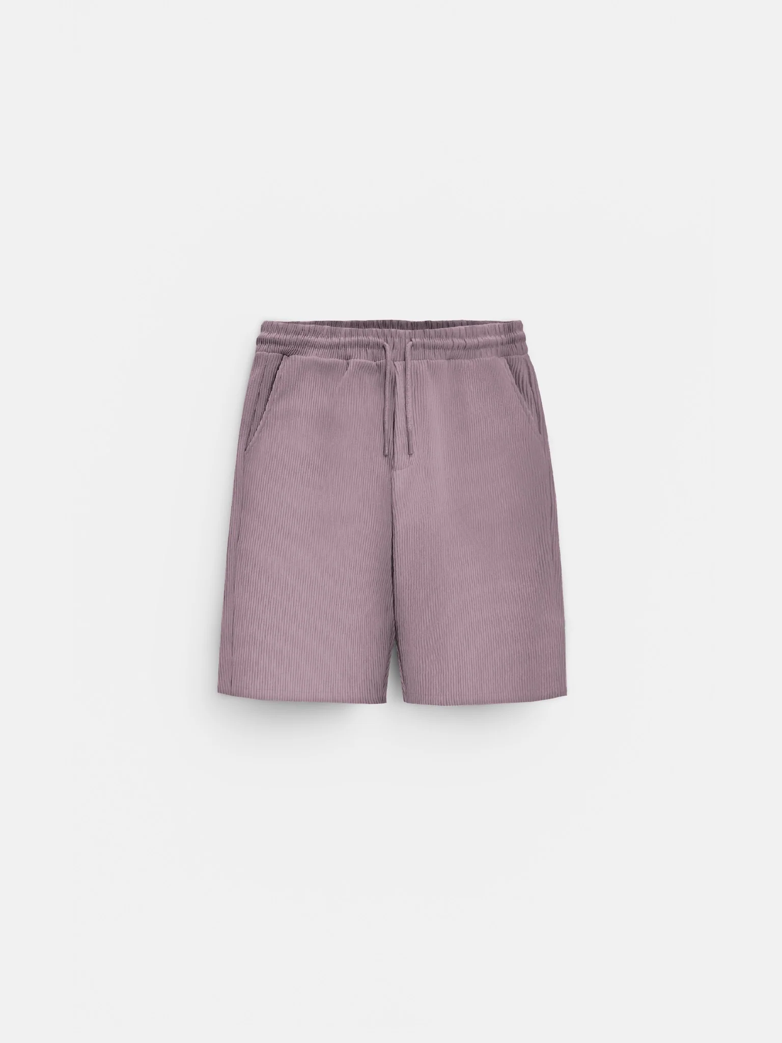 Loose Fit Ribbed Shorts - Elderberry - Image 3