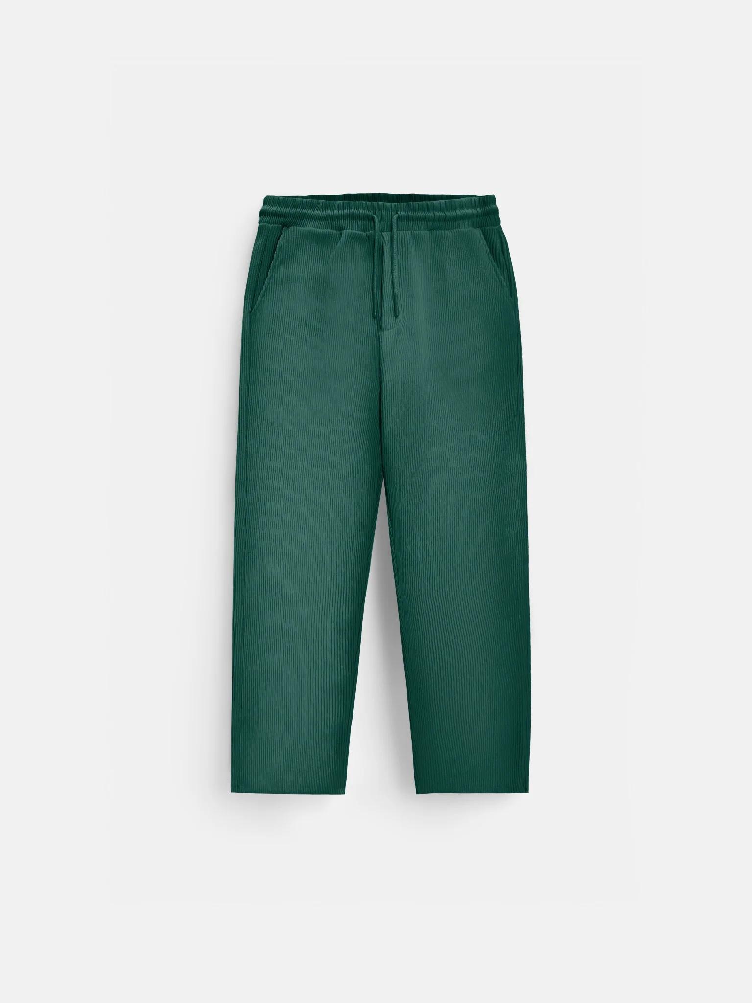 Loose Fit Ribbed Trousers - Rain Forest - Image 5
