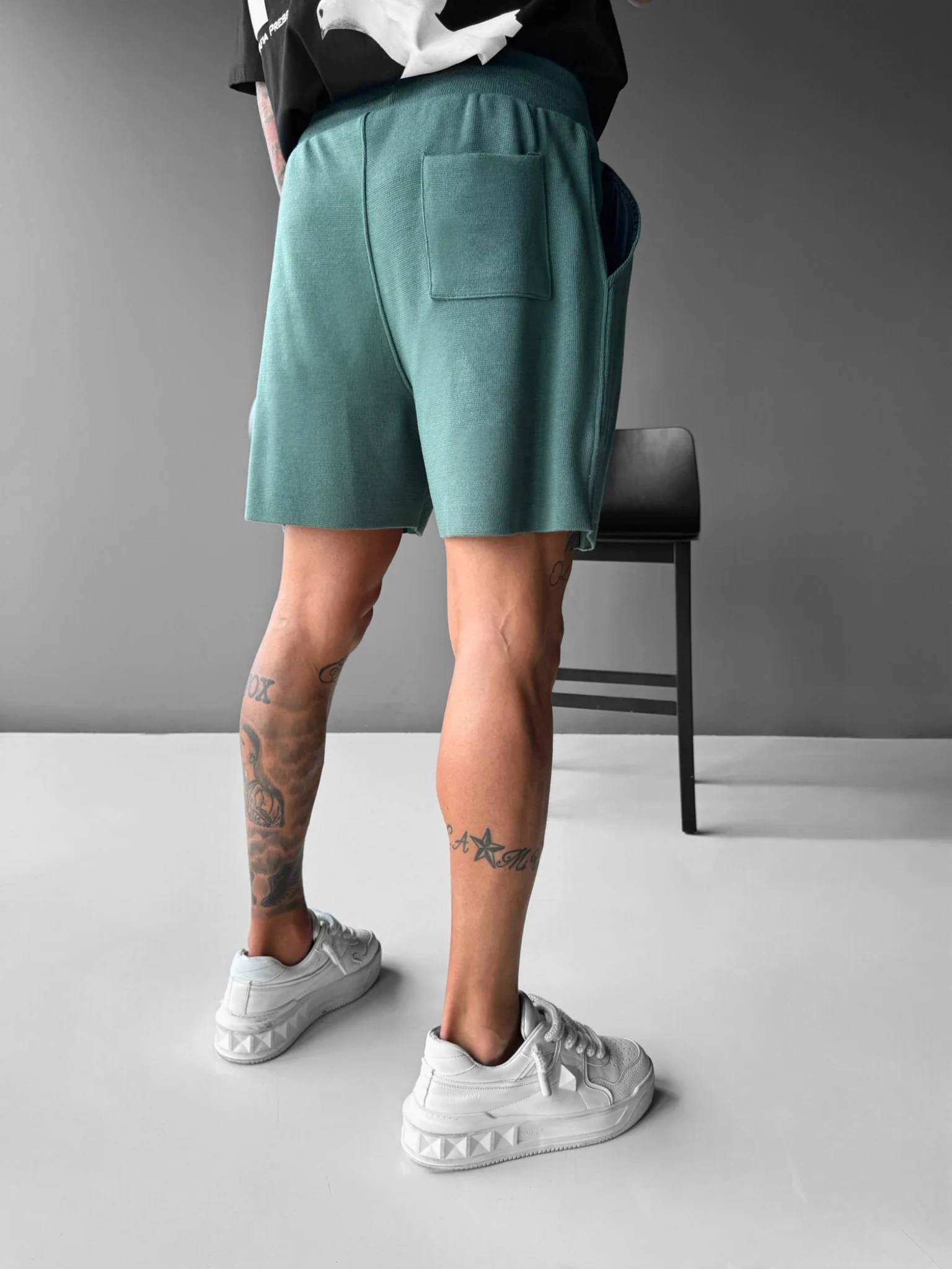 Loose Fit Seam Shorts - Petrol - Image 4