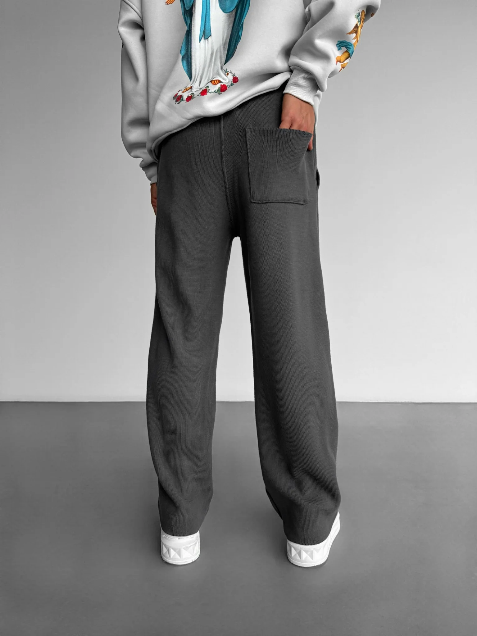 Loose Fit Seam Trousers - Anthracite - Image 2