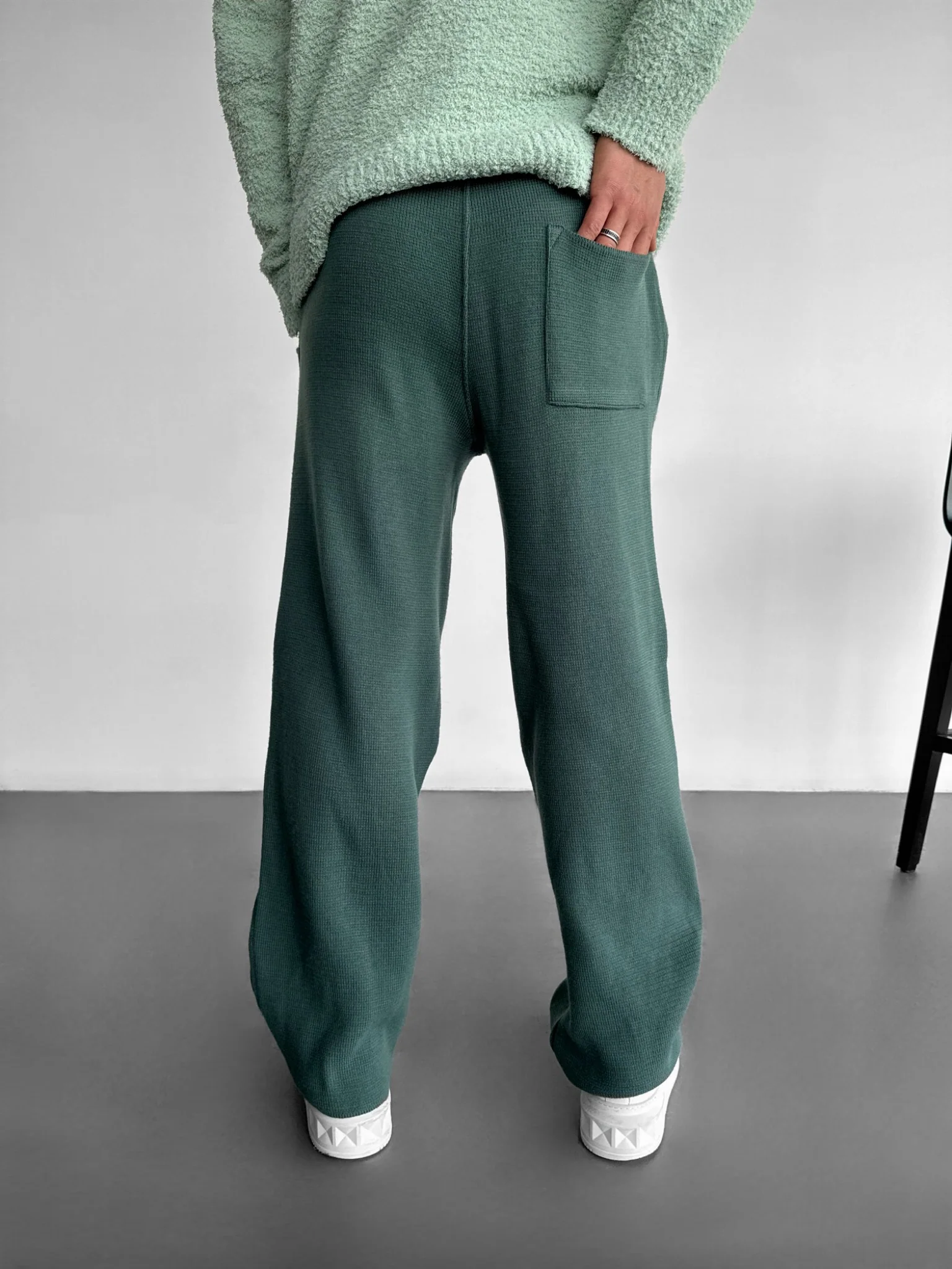 Loose Fit Seam Trousers - Petrol - Image 4