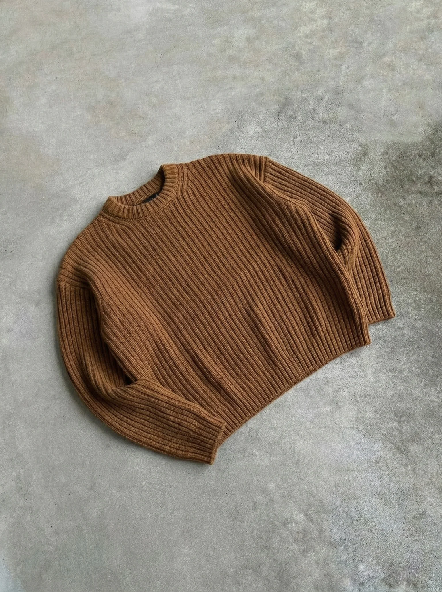 Loose Fit Striped Structure Pullover - Capuccino - Image 2