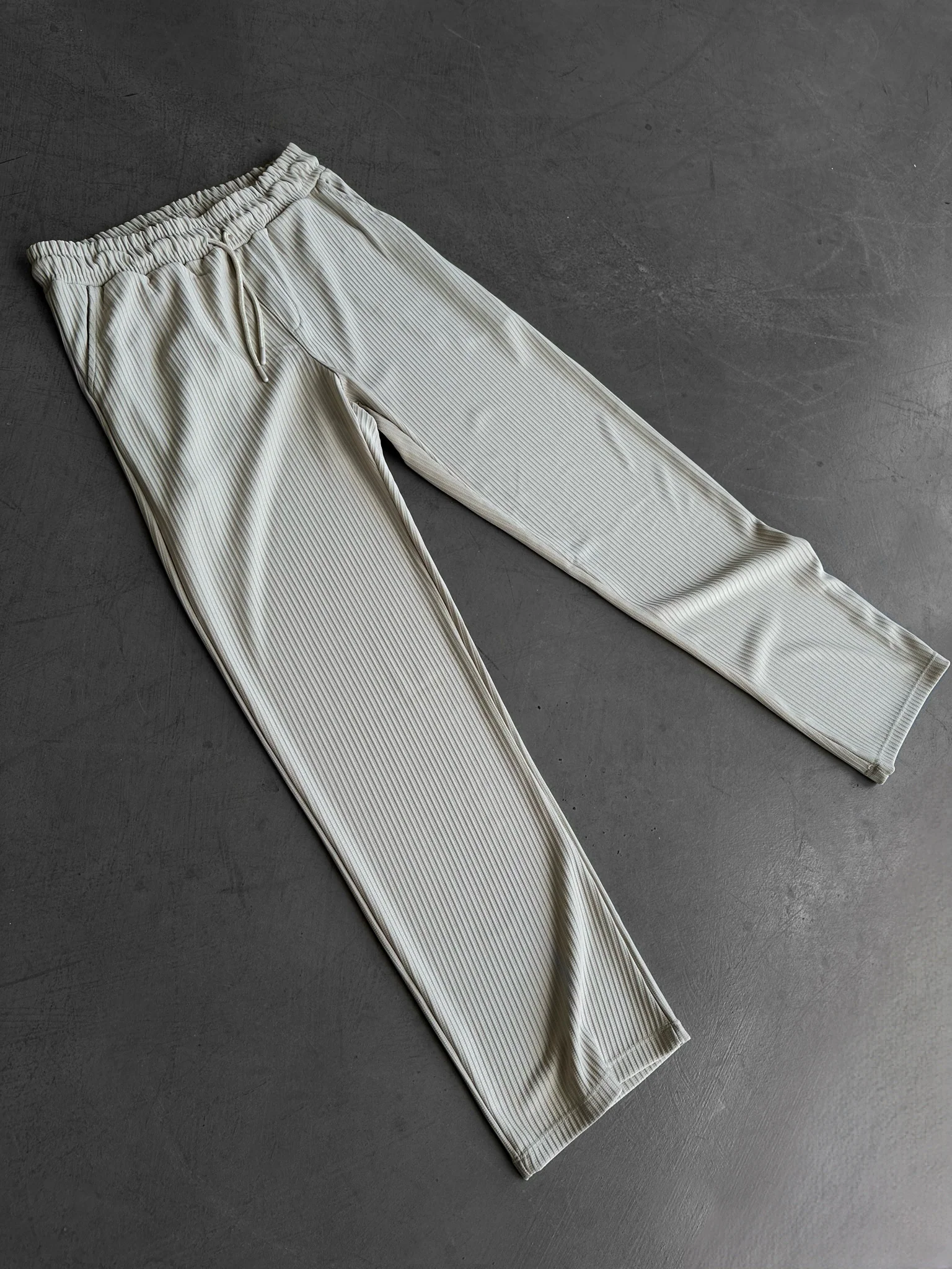 Loose Fit Striped Trousers - Beige - Image 3