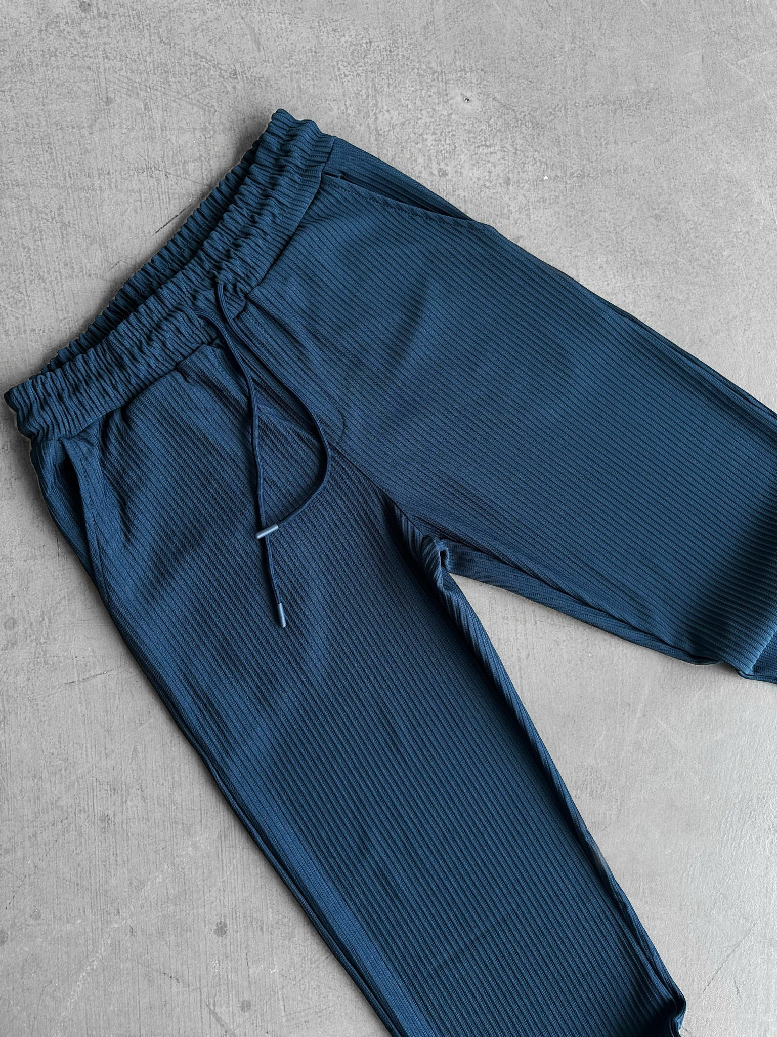 Loose Fit Striped Trousers - Petrol - Image 3