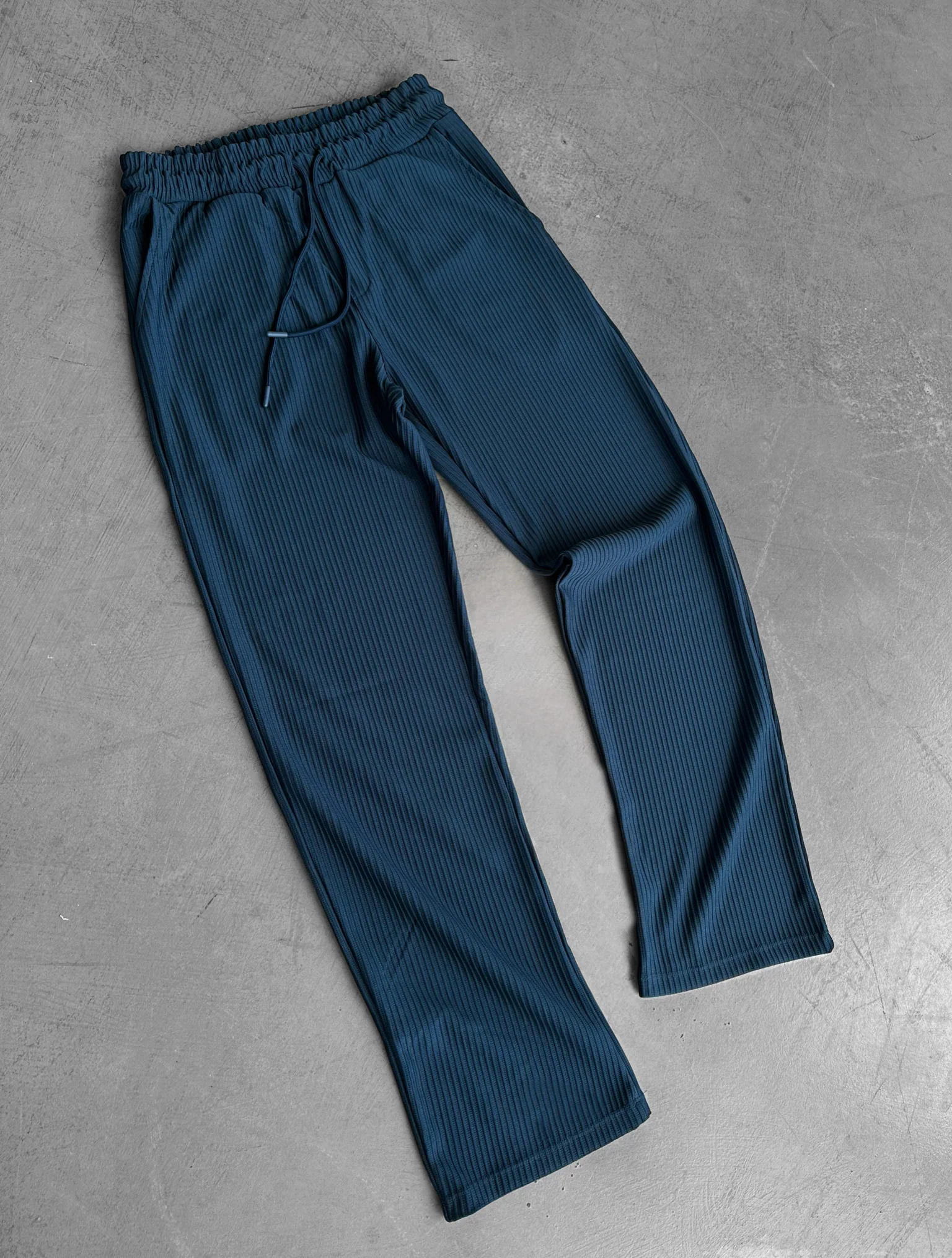 Loose Fit Striped Trousers - Petrol - Image 4
