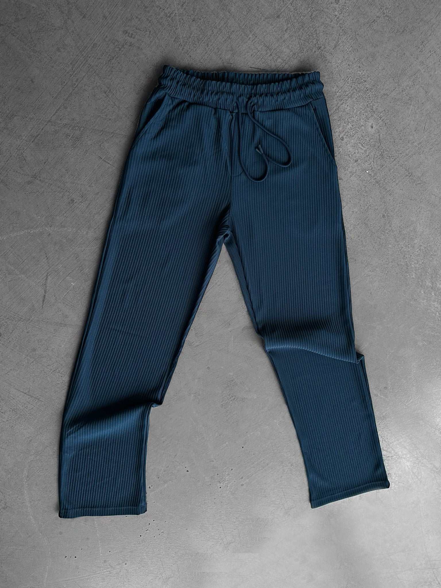 Loose Fit Striped Trousers - Petrol - Image 5