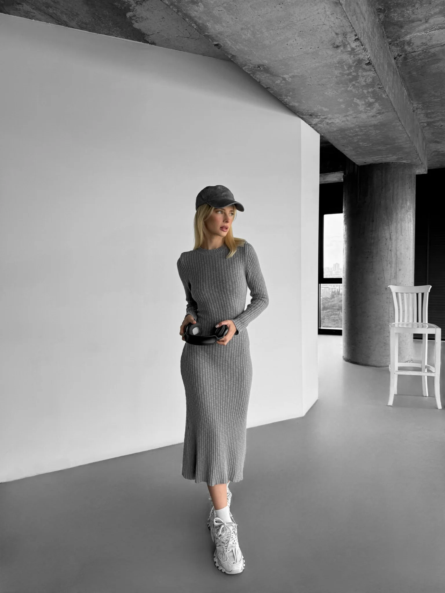 Maxi Knit Dress - Ash - Image 3