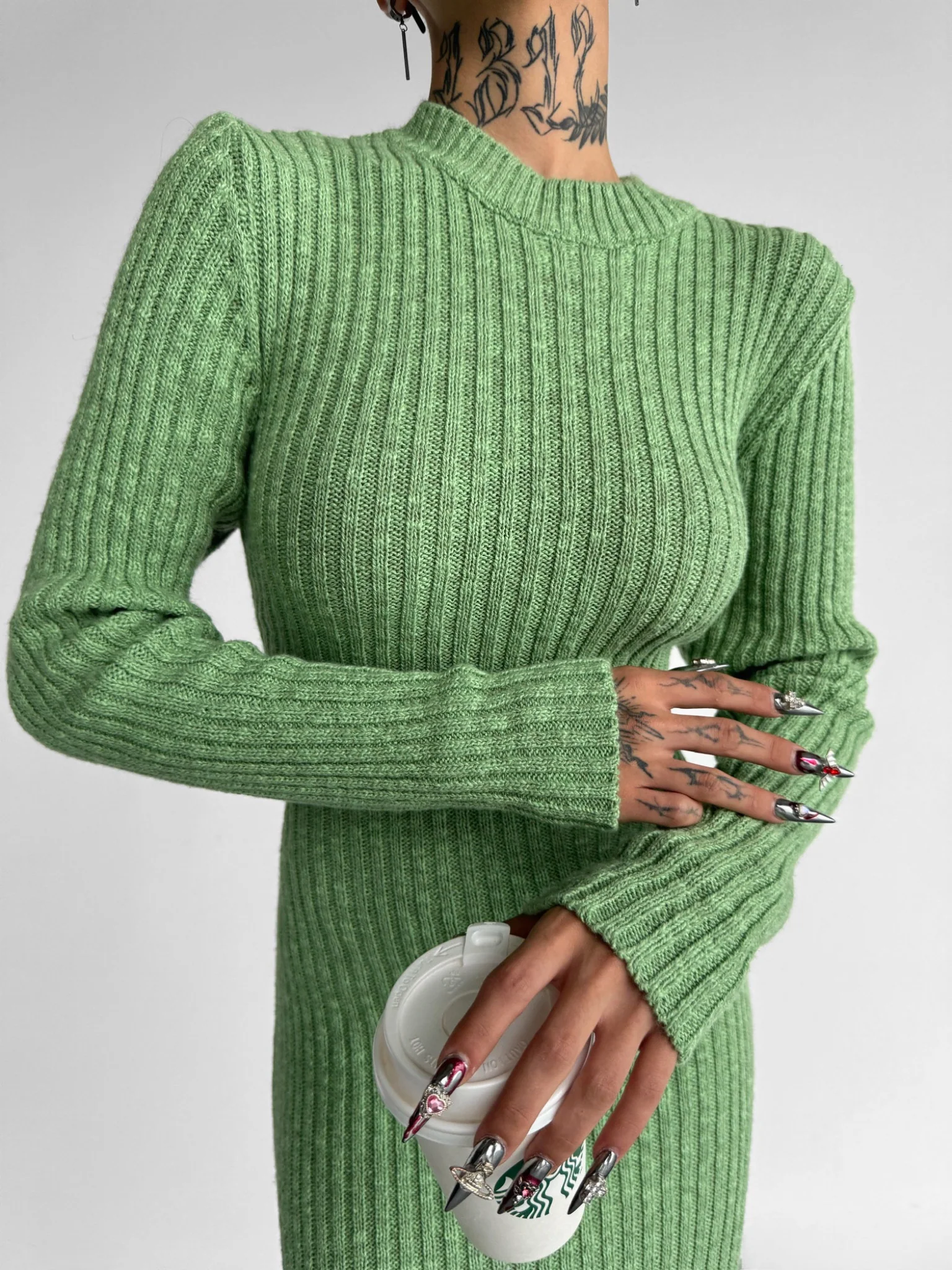 Maxi Knit Dress - Green - Image 2