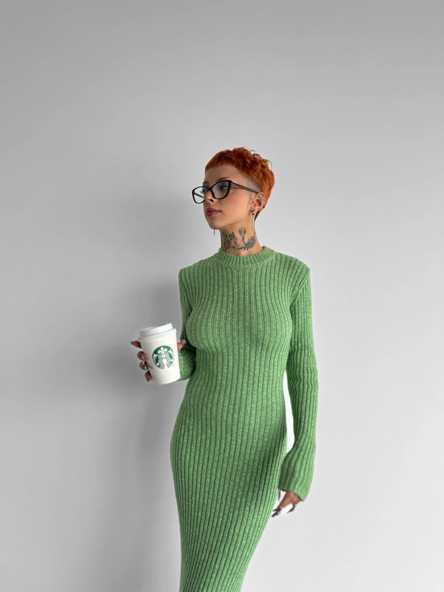 Maxi Knit Dress - Green - Image 4