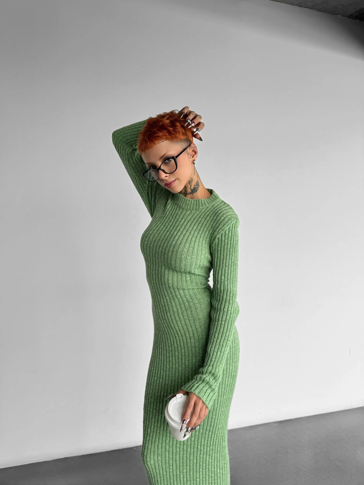 Maxi Knit Dress - Green - Image 5