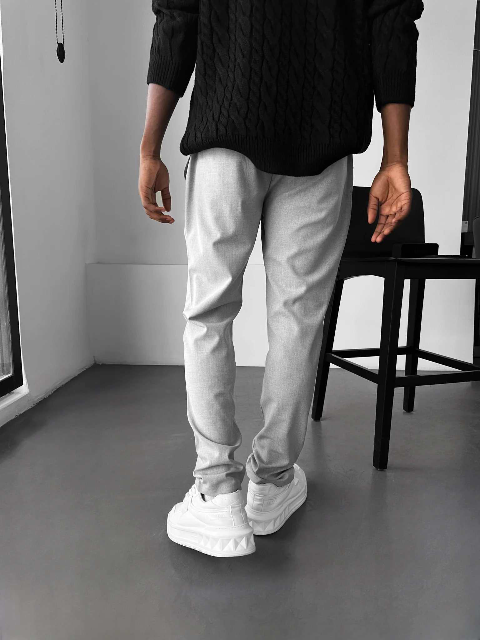 Modern Cut Casual Trousers - Grey - Image 4