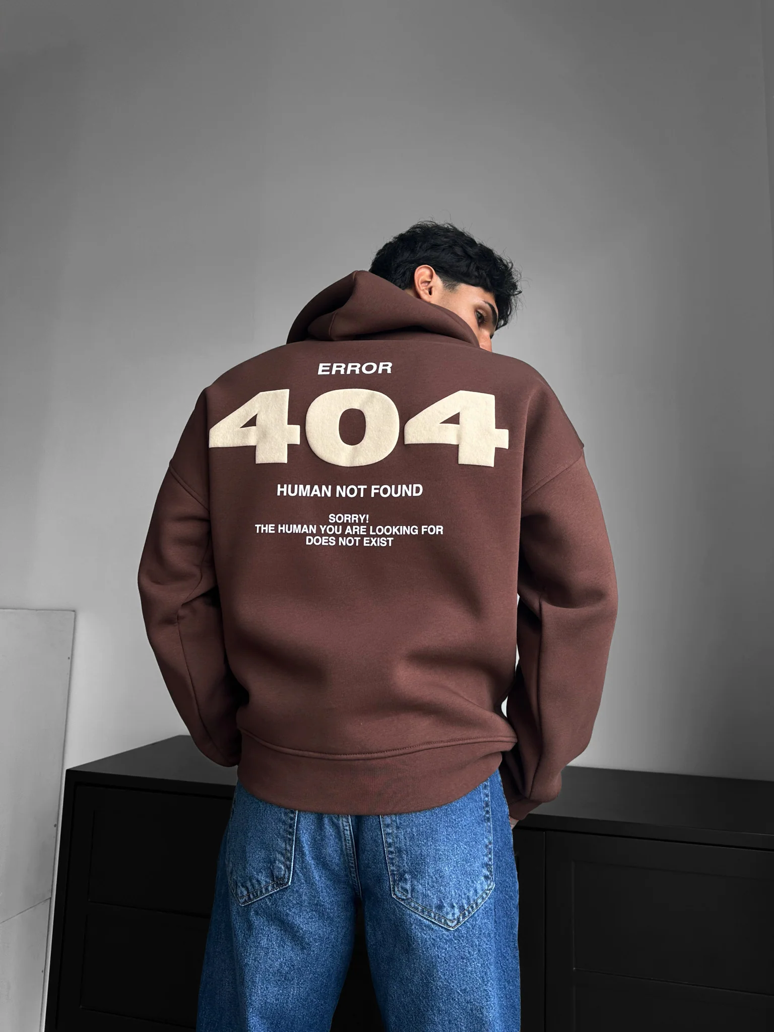 Oversize 404 Hoodie - Brown - Image 2