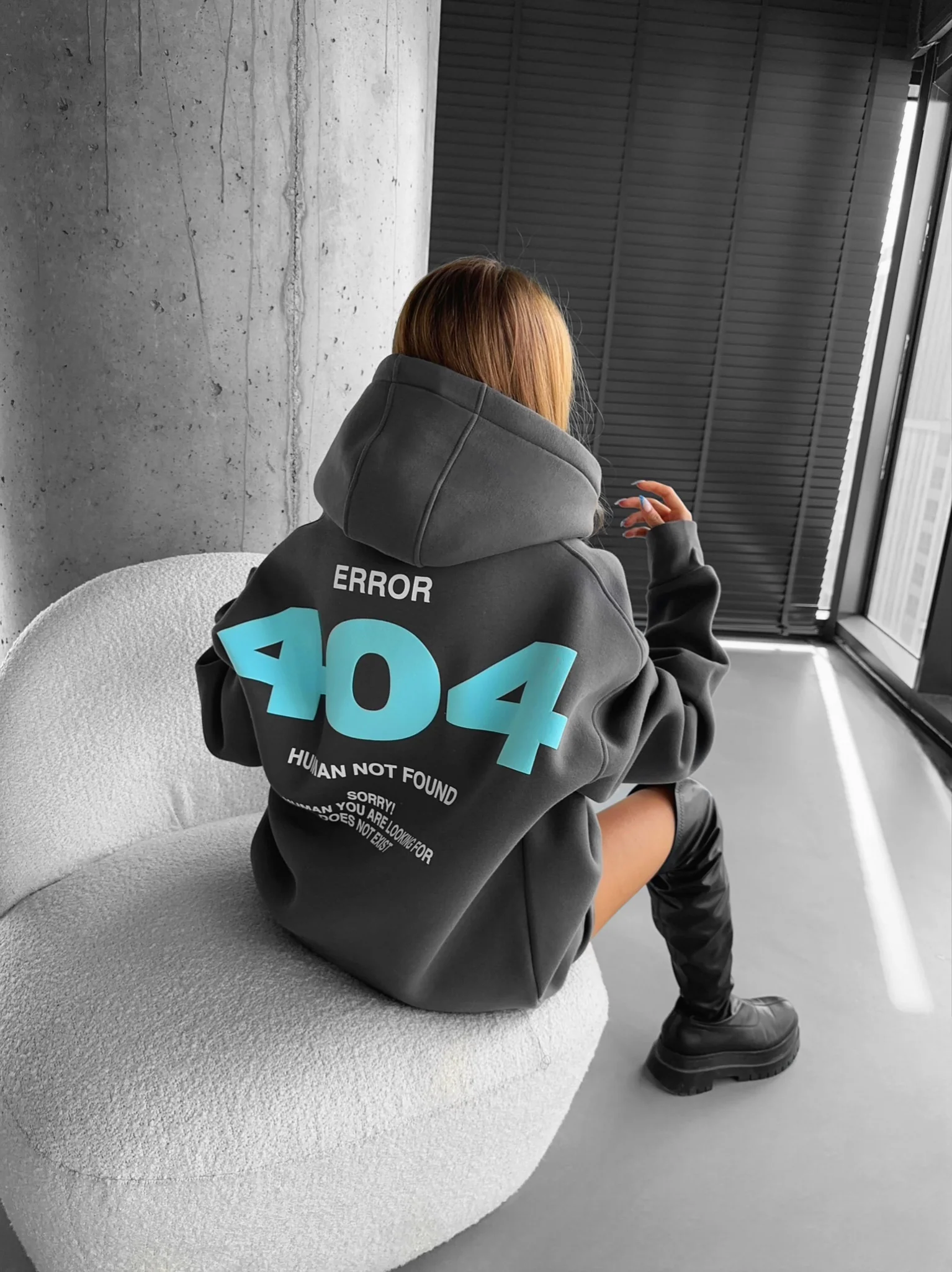 Oversize 404 Hoodie - Anthracite - Image 3