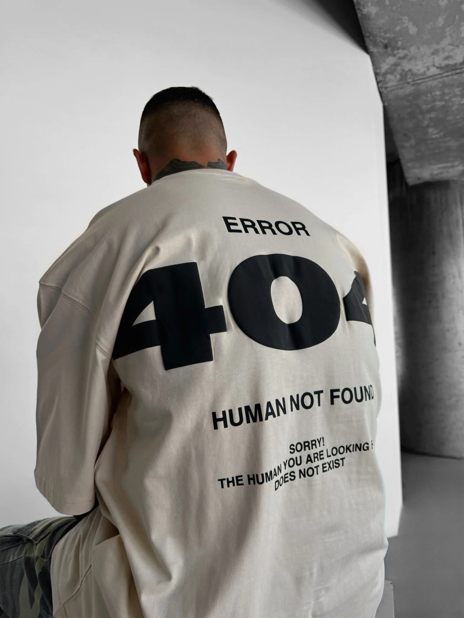 Oversize 404 T-shirt - Beige - Image 7