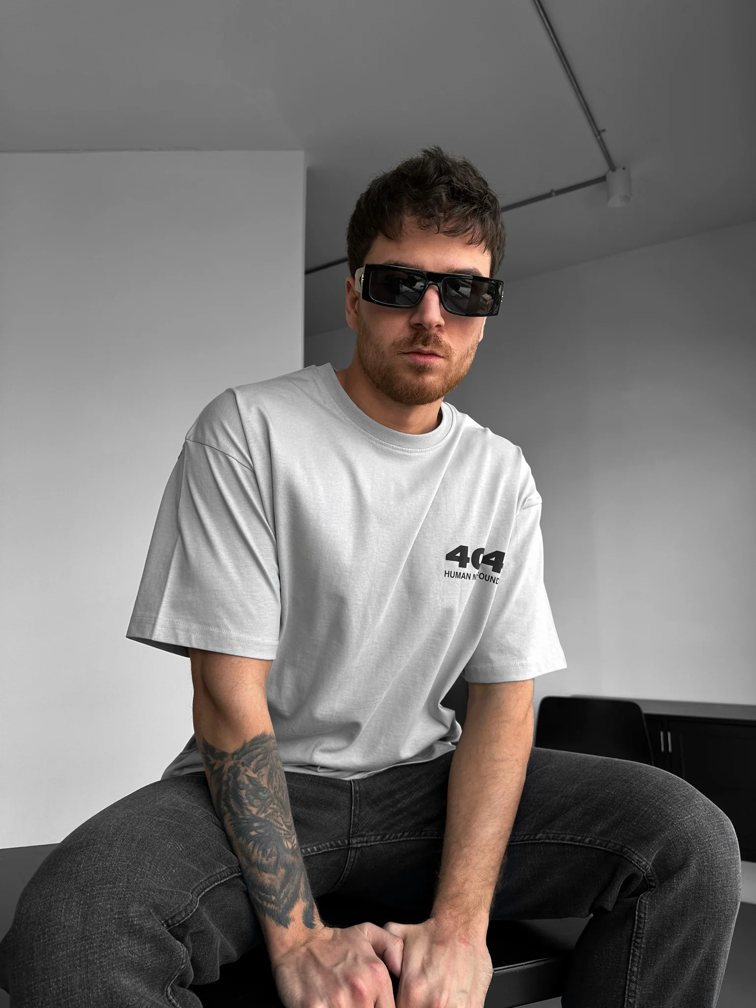 Oversize 404 T-shirt - Grey - Image 3